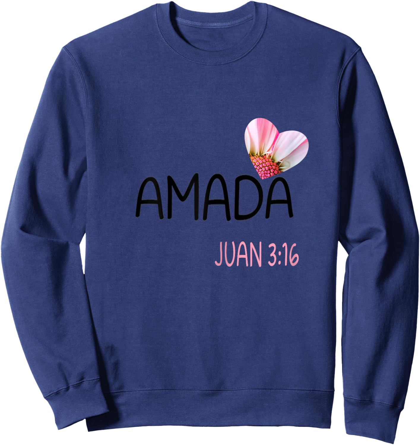 Amada Women Spanish Christian and Biblical Sweatshirt - Sweatshirt | Navy