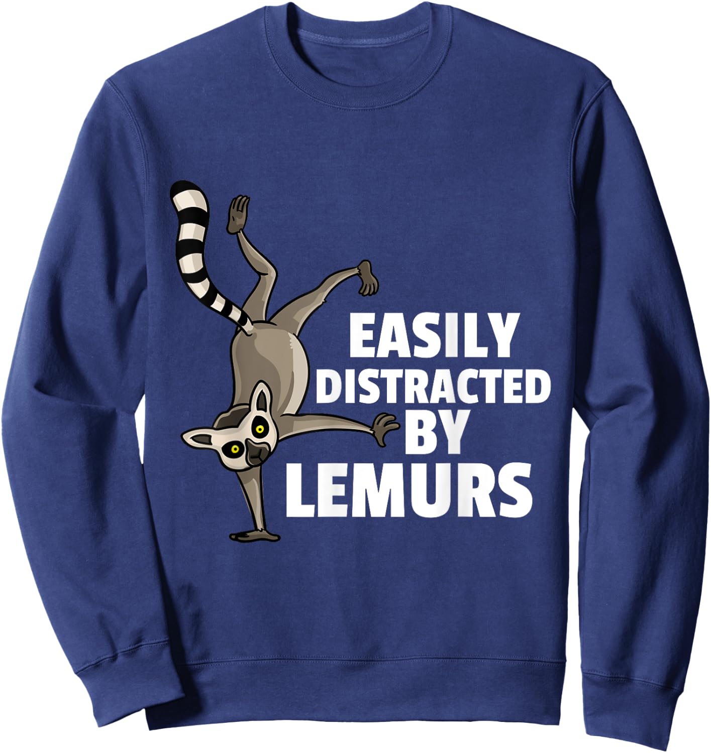 Lemur Monkey Funny Cute Sifakas Madagascar Love Sweatshirt - Sweatshirt | Navy