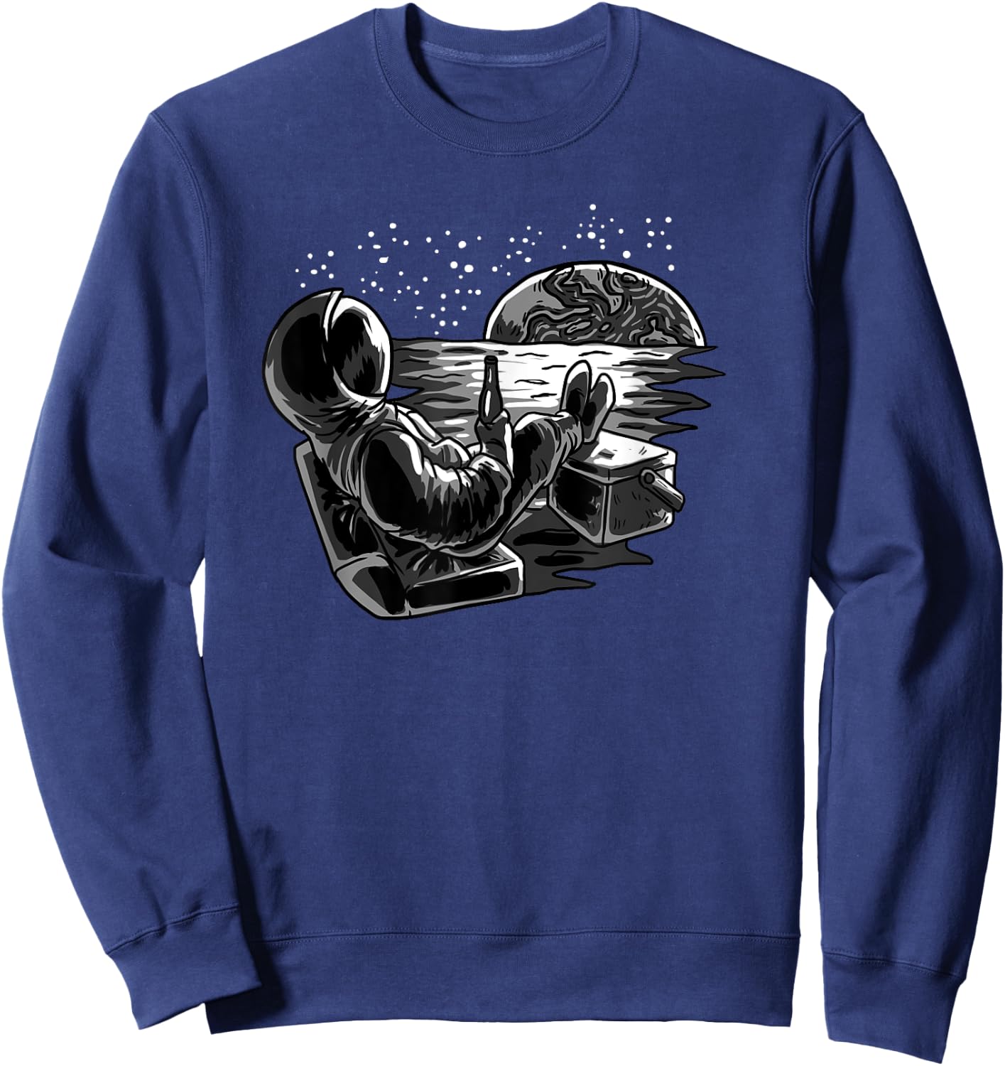 Astronaut Chill Beer Space Moon Funny Galaxy Astronaut Gift Sweatshirt - Sweatshirt | Navy