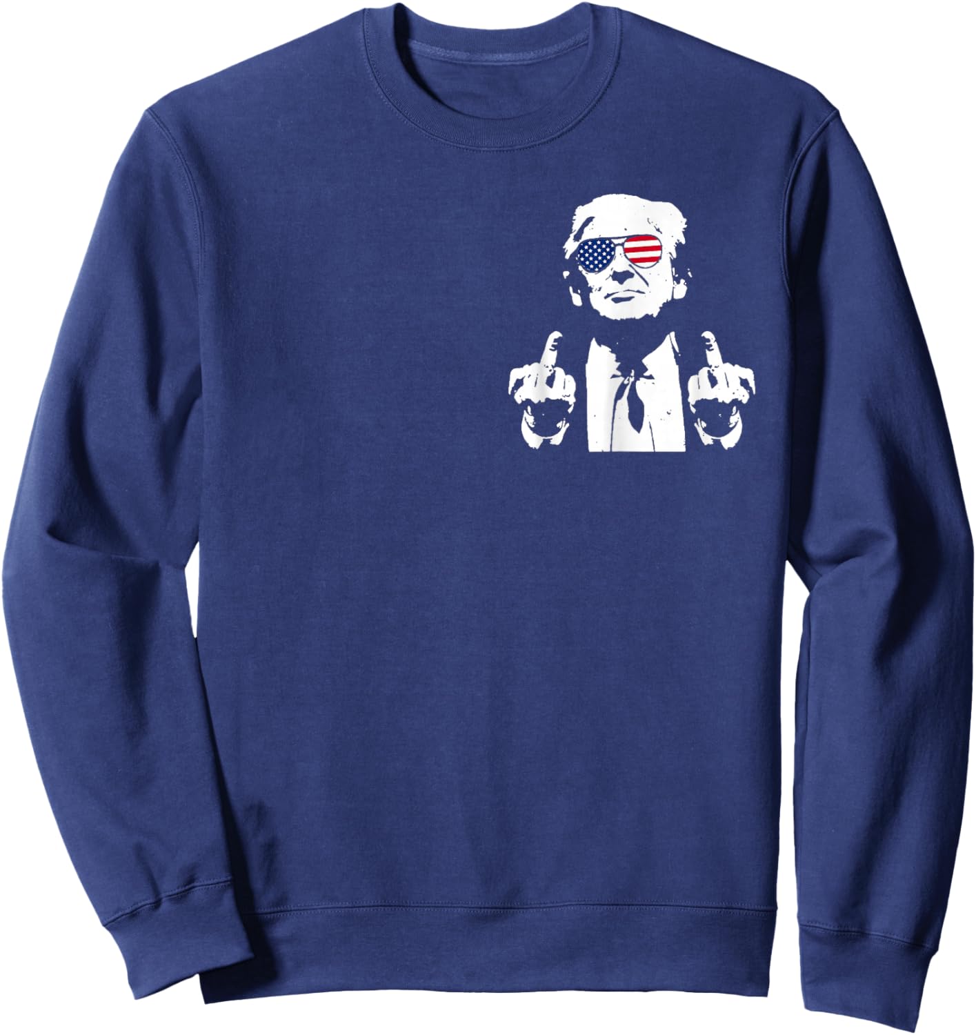 (Front and Back) You Missed Trump 2024 US American Flag Sweatshirt - Sweatshirt | Navy