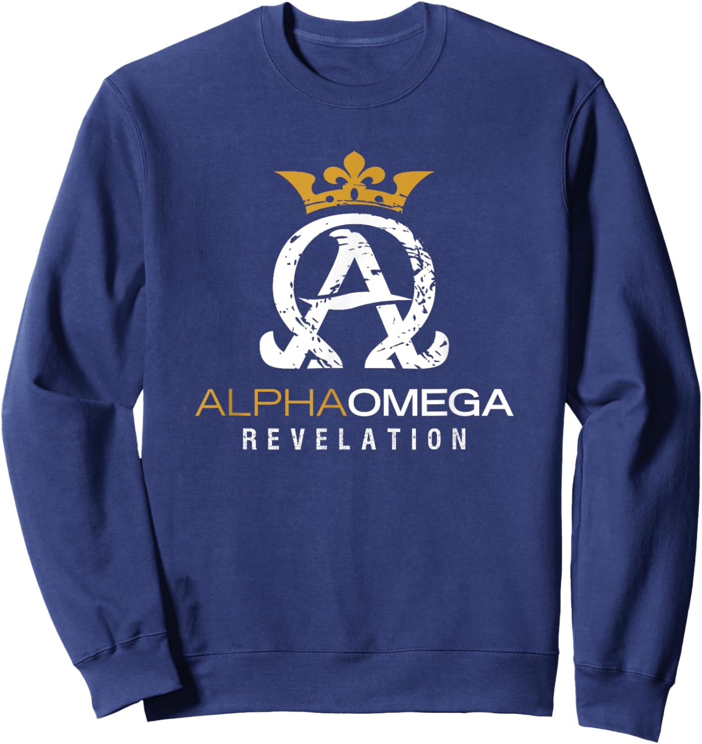 Jesus Christ Alpha and Omega Book Revelation Sweatshirt - Sweatshirt | Navy
