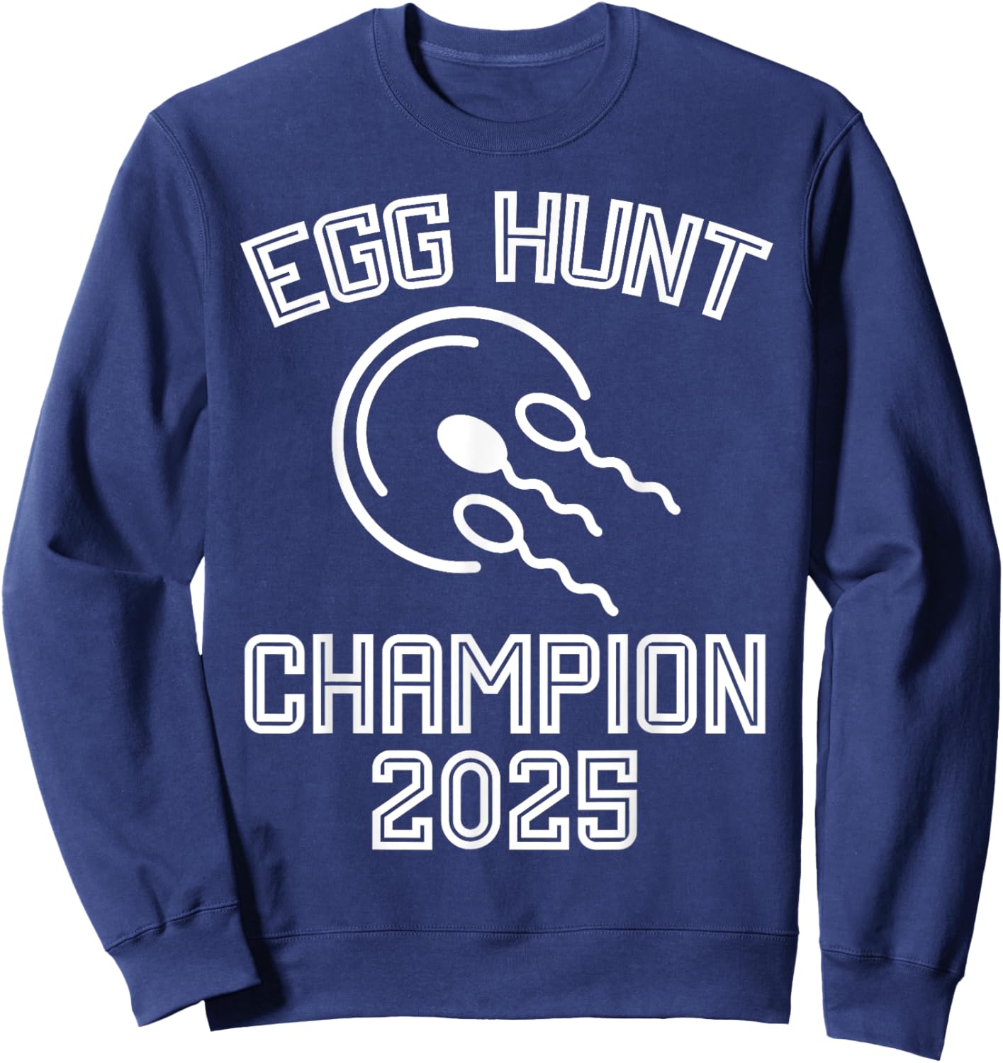 Egg Hunt Champion 2025 Funny First Time Dad Pregnancy Reveal Sweatshirt - Sweatshirt | Navy