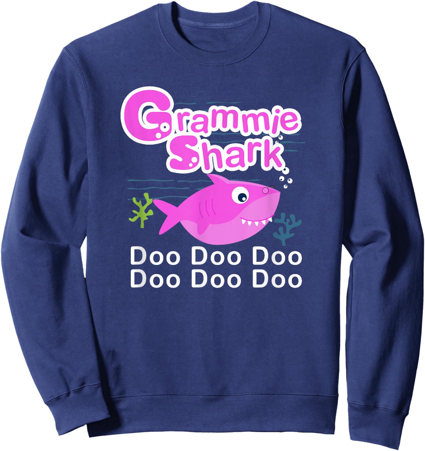 Grammie Shark - Cute Grandma Fish Nonnie Fish Sweatshirt - Sweatshirt | Navy