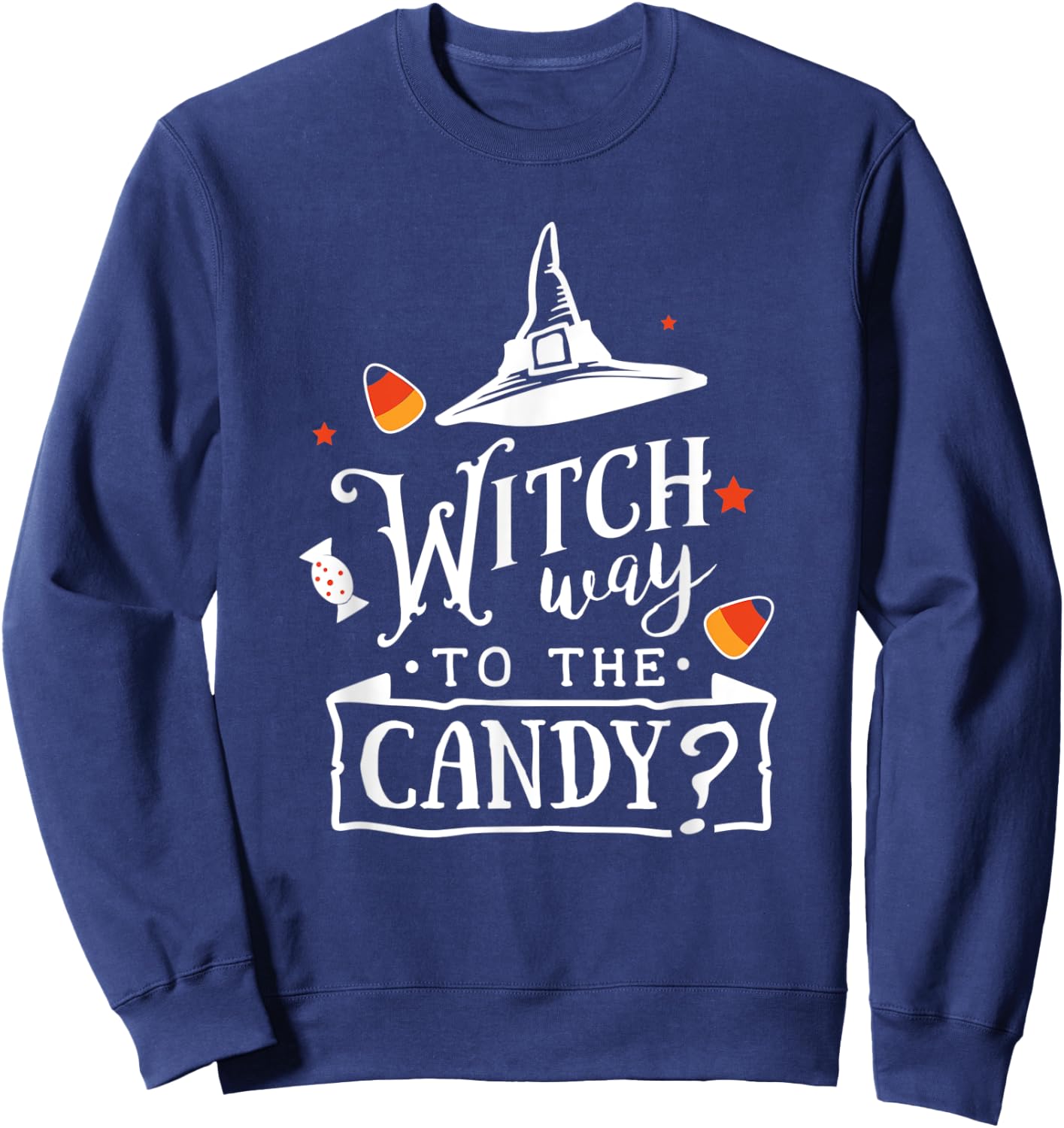 Witch Way To The Candy Halloween Sweatshirt - Sweatshirt | Navy