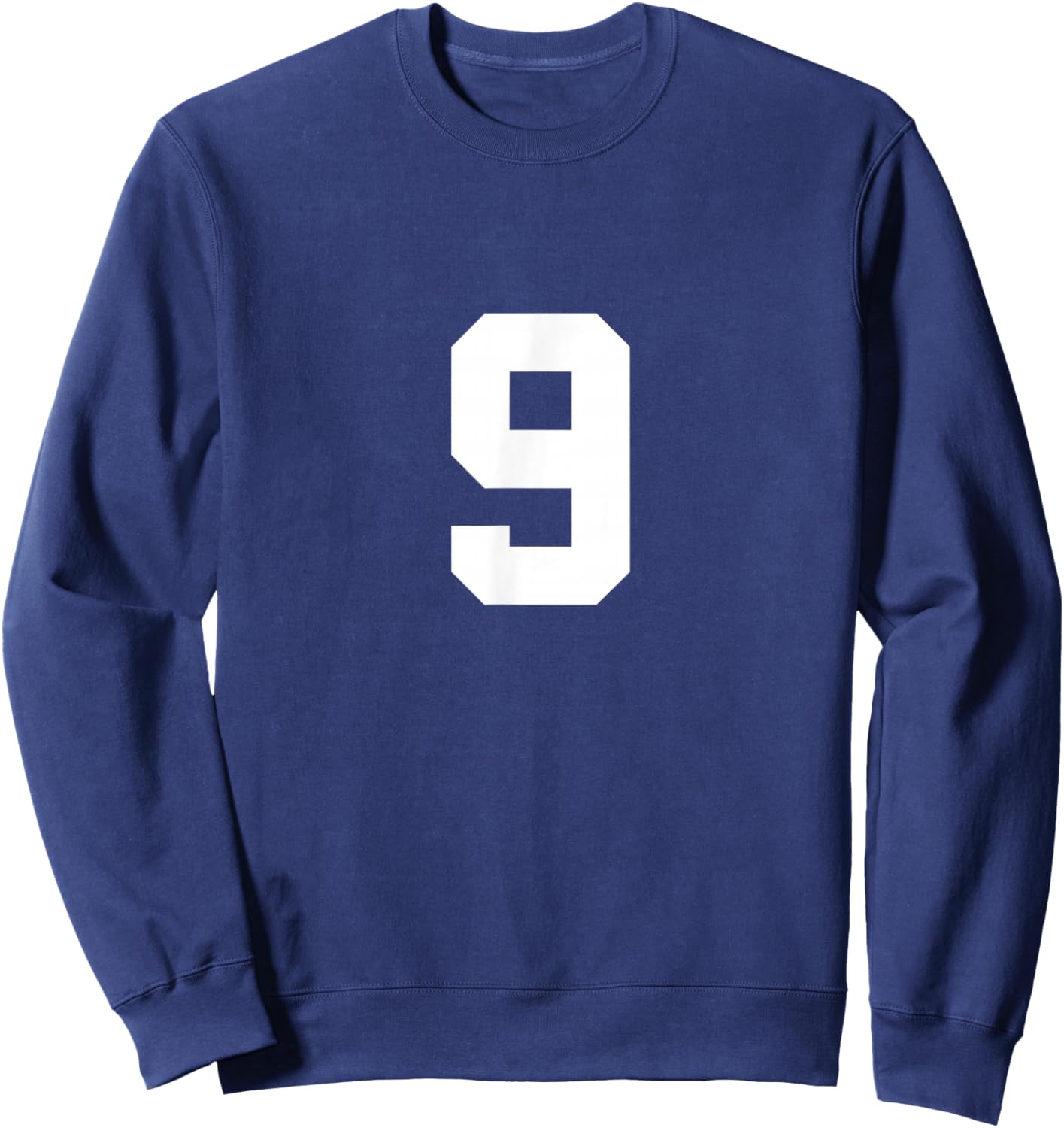 Number 9 (on Front / Back) Sports Team Jersey Number Sweatshirt - Sweatshirt | Navy