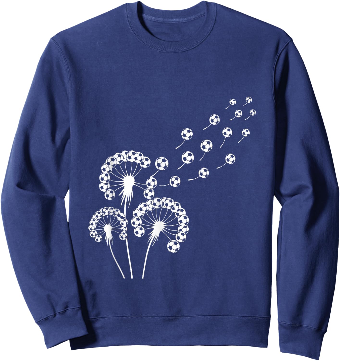 Unique Dandelion Soccer Ball Design for Soccer Fans Lovers Sweatshirt - Sweatshirt | Navy