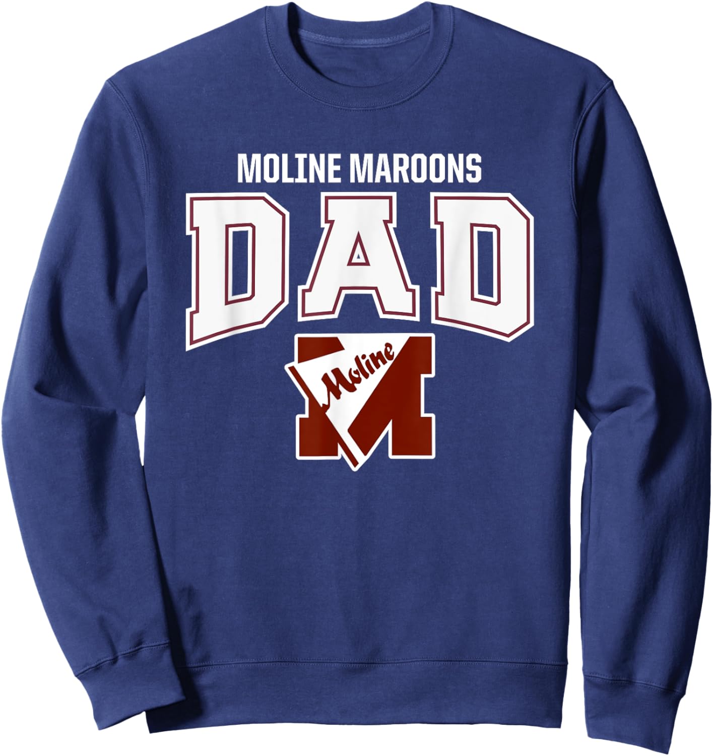 Moline Maroons Logo Dad HS Sweatshirt - Sweatshirt | Navy