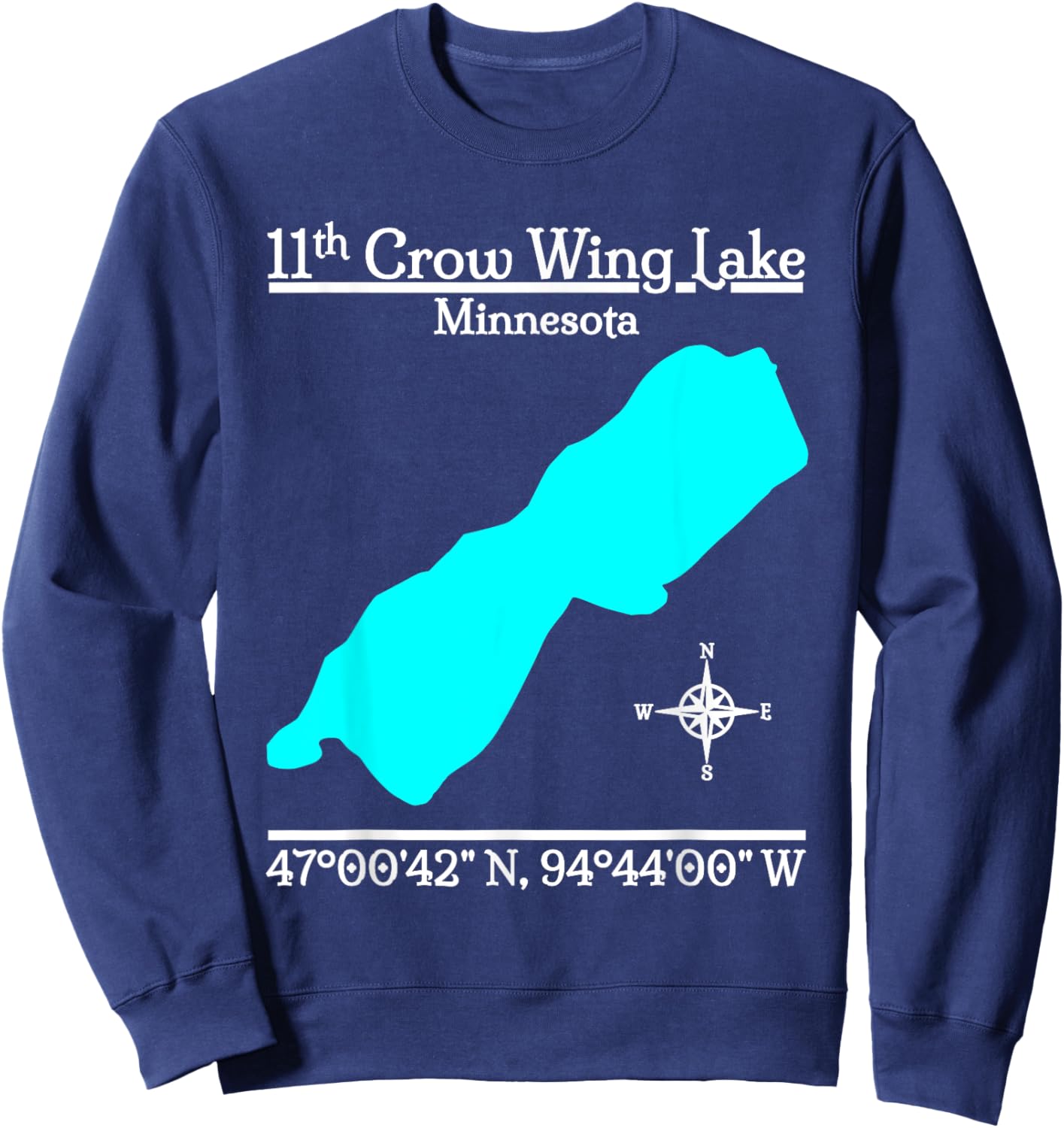 Eleventh Crow Wing Lake - Minnesota Sweatshirt - Sweatshirt | Navy