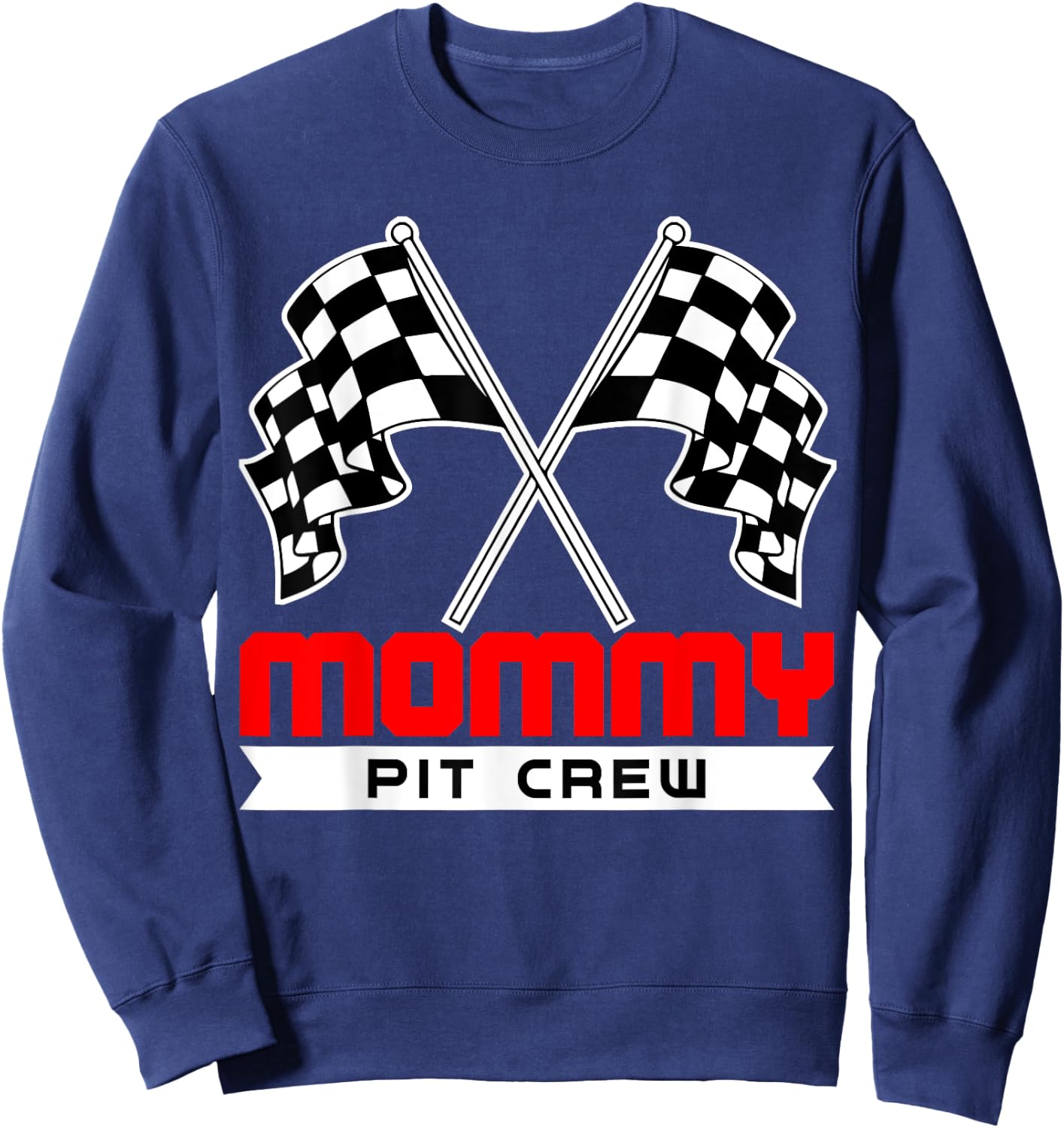 Pit Mom Crew Funny Mommy Racing Race Car Costume Women Gifts Sweatshirt - Sweatshirt | Navy