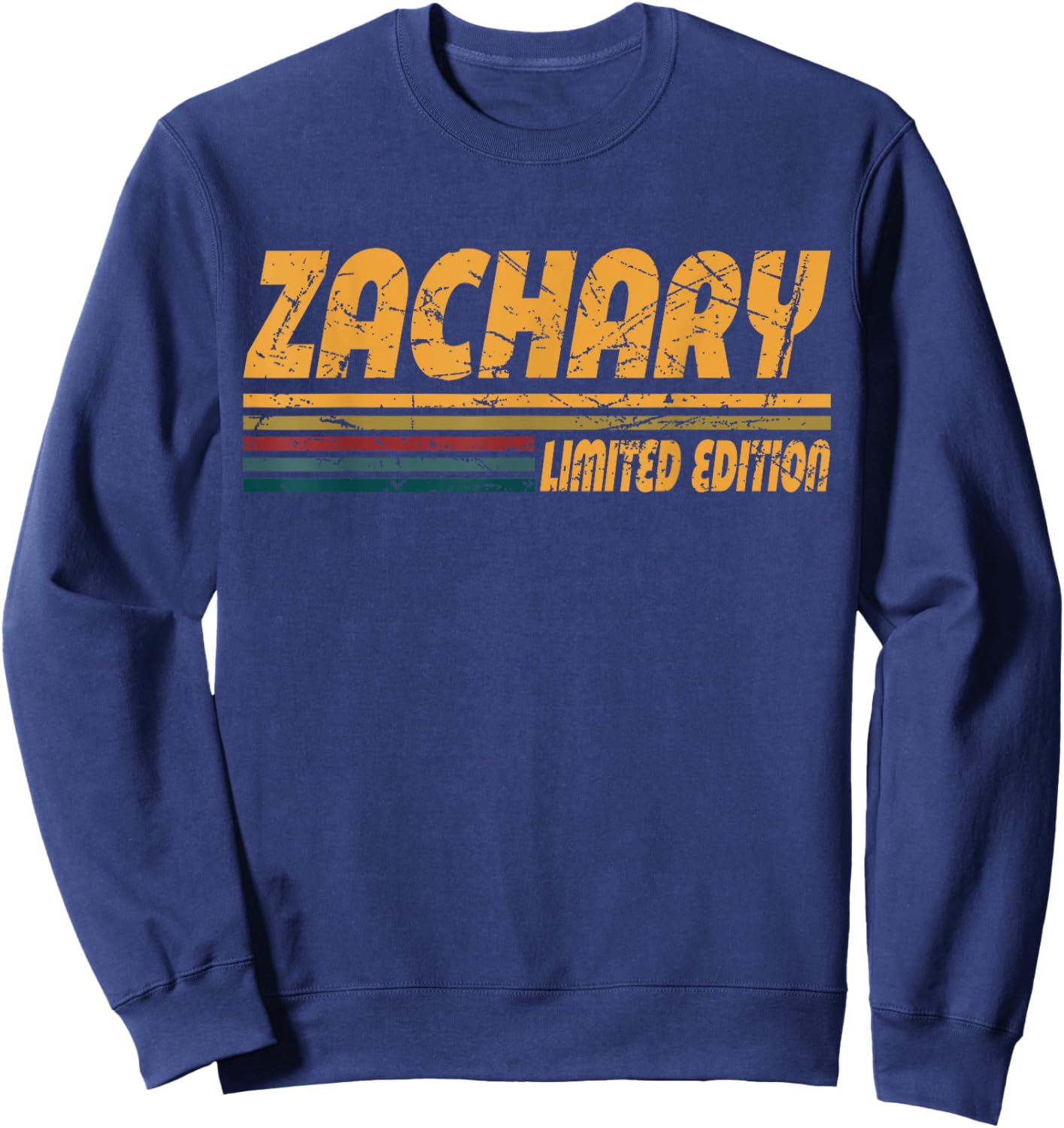 Vintage Zachary First Name Retro Groovy Personal Zachary Men Sweatshirt - Sweatshirt | Navy