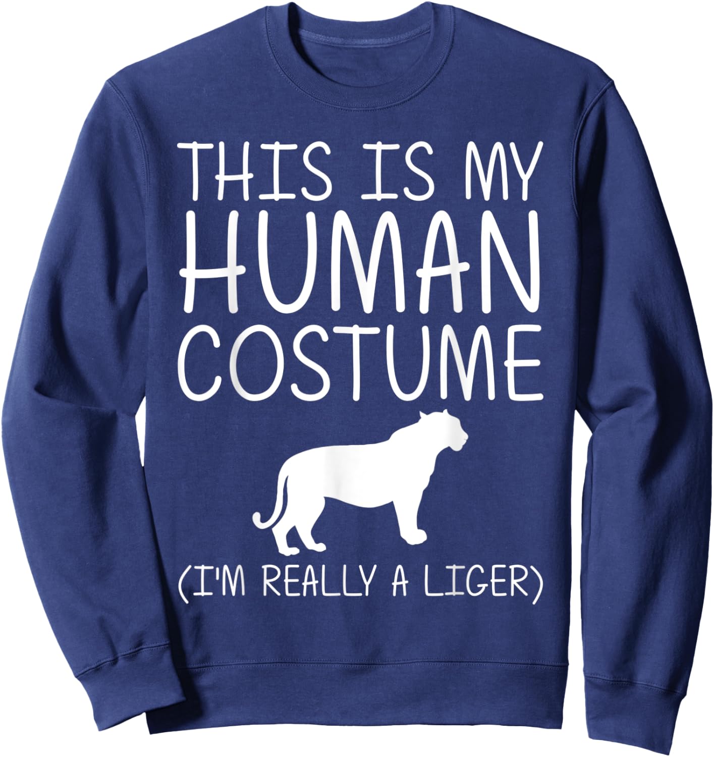 Liger Easy Halloween Human Costume Tigon Animal DIY Gift Sweatshirt - Sweatshirt | Navy