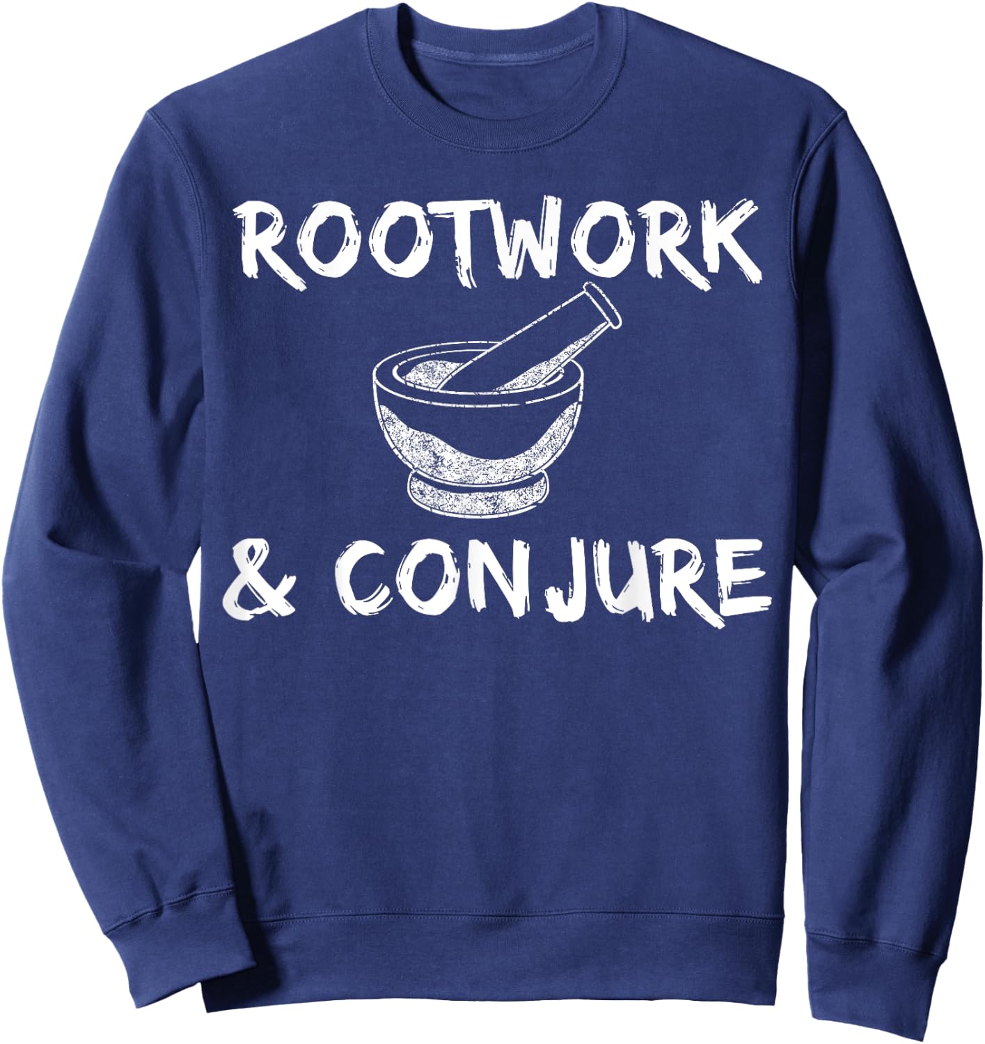 Rootwork & Conjure Mortar Pestle Voodoo Hoodoo Sweatshirt - Sweatshirt | Navy