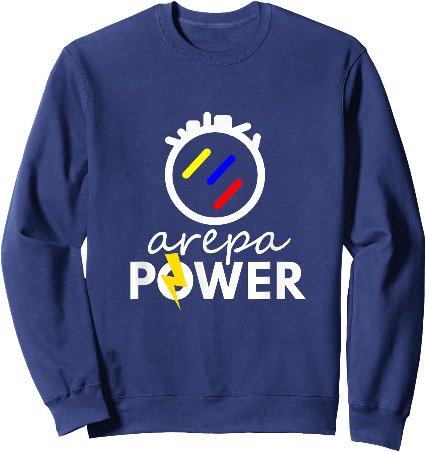 Arepa Power Latin Pride Funny Flag Gift Sweatshirt - Sweatshirt | Navy