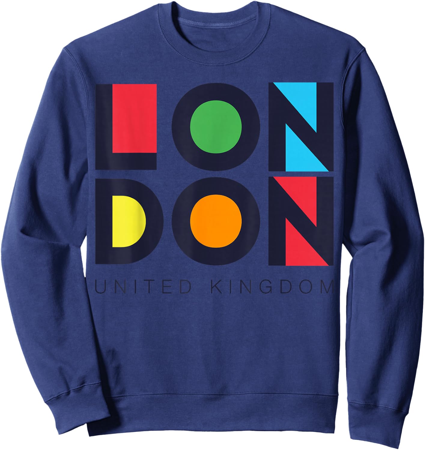 London Fashion Graphic T Shirts, I Love London Vibes, London Sweatshirt - Sweatshirt | Navy
