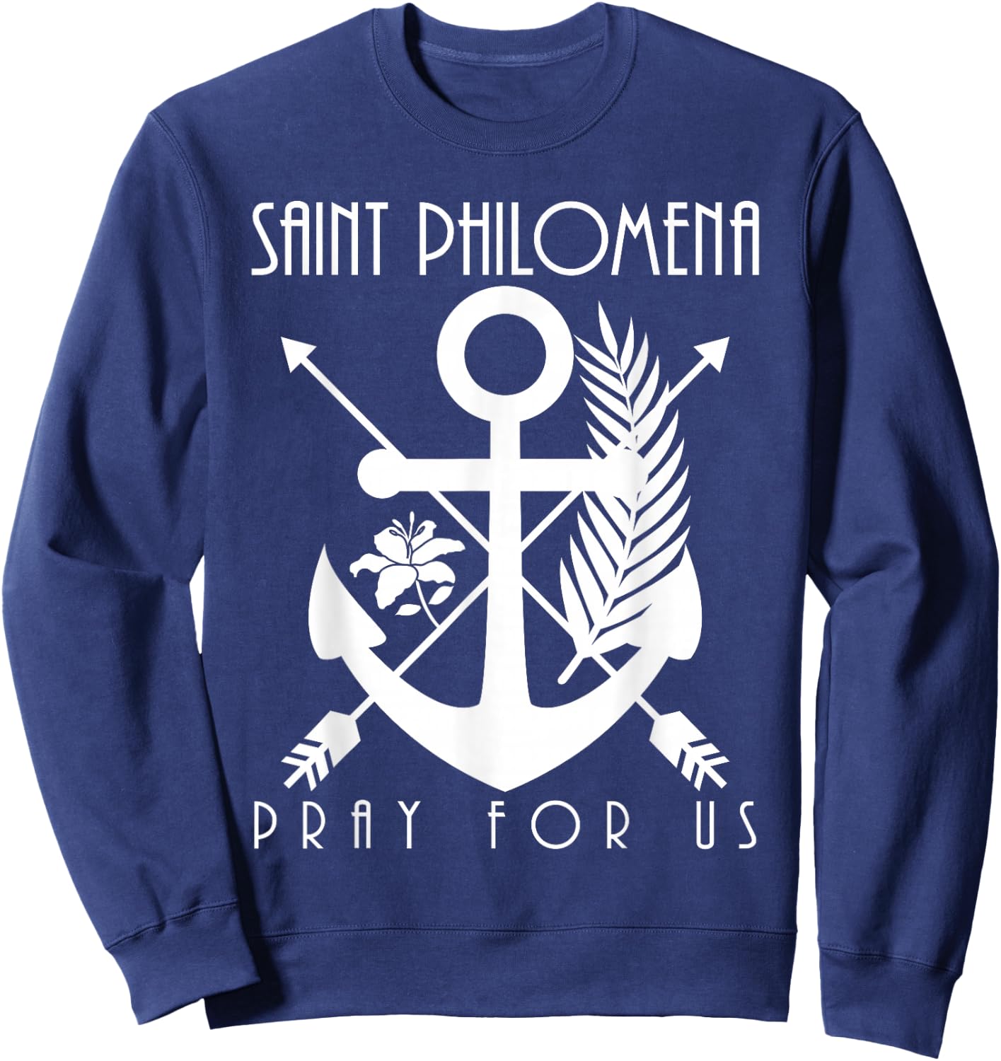 St Philomena Symbols Catholic Girls Saints Youth Sweatshirt - Sweatshirt | Navy