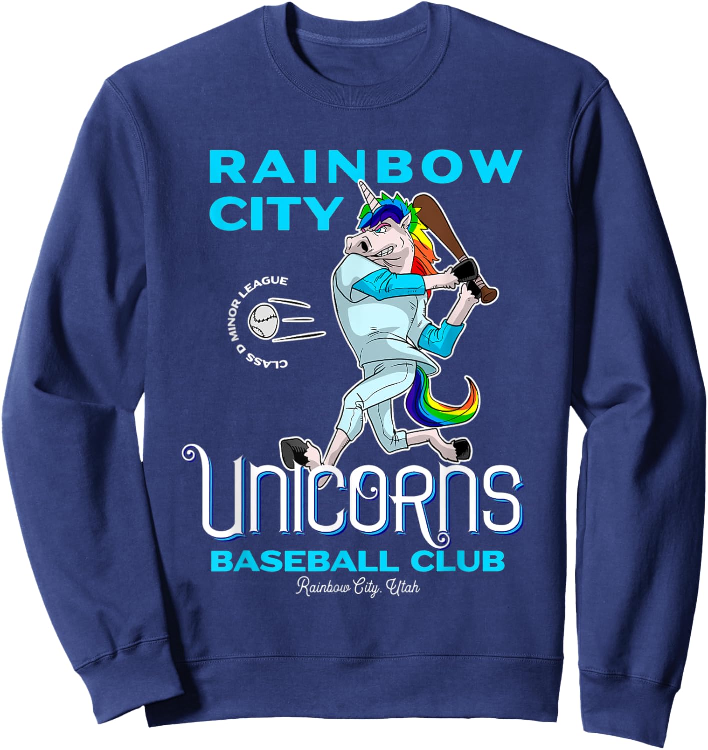 Rainbow City Unicorns Minor League Baseball Team Sweatshirt - Sweatshirt | Navy