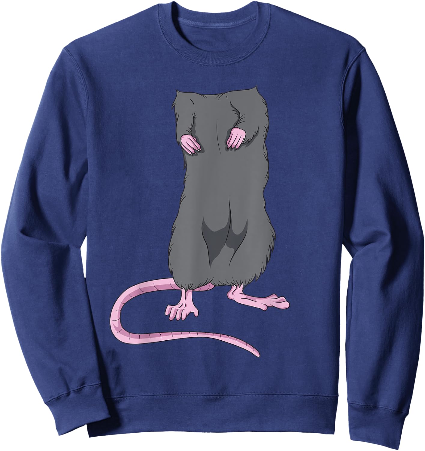 Funny Mouse Headless Halloween Rat Body Easy Costume Outfit Sweatshirt - Sweatshirt | Navy
