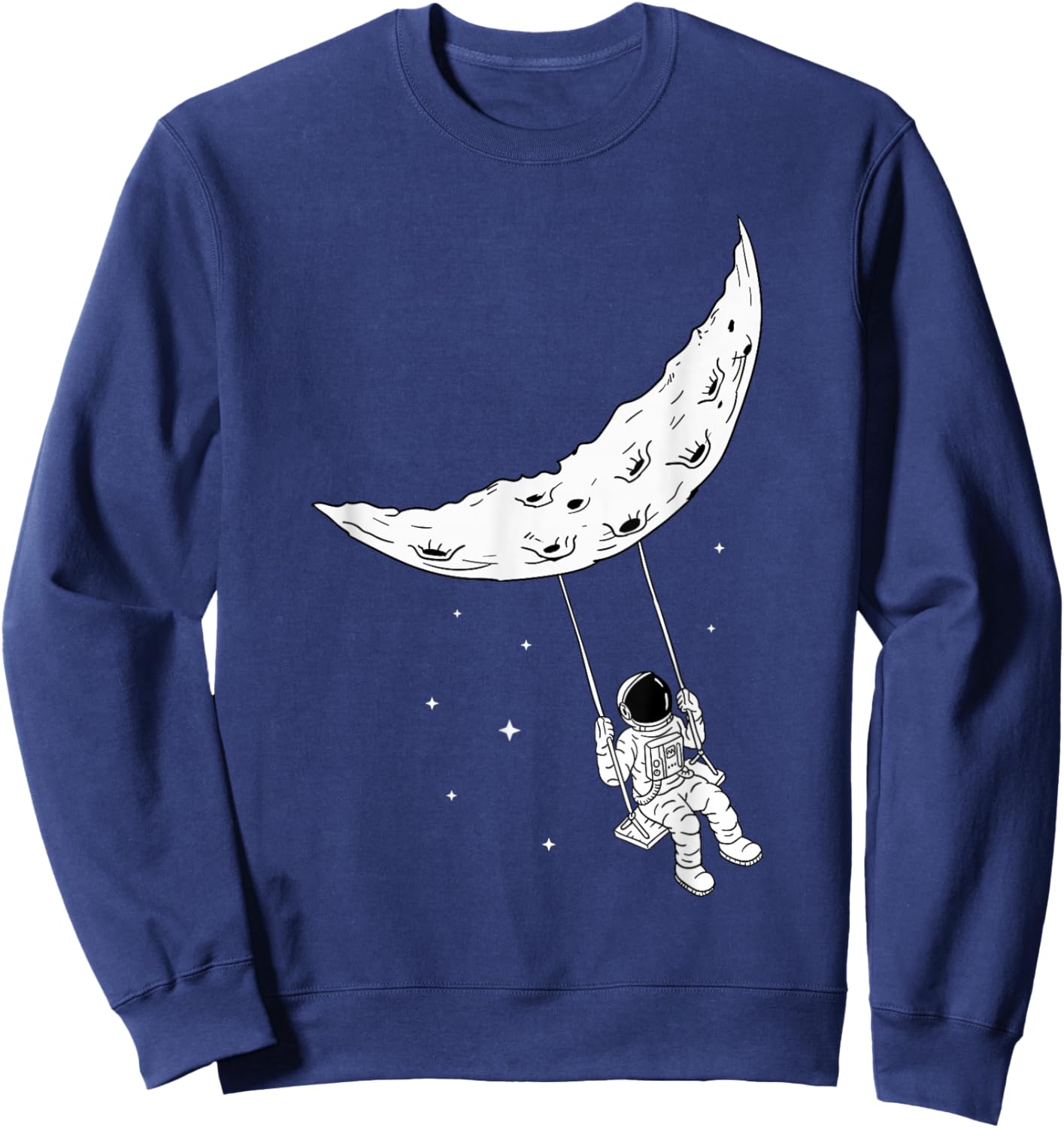 Moon Swing Man On The Moon - Space Astronomy Astronaut Sweatshirt - Sweatshirt | Navy
