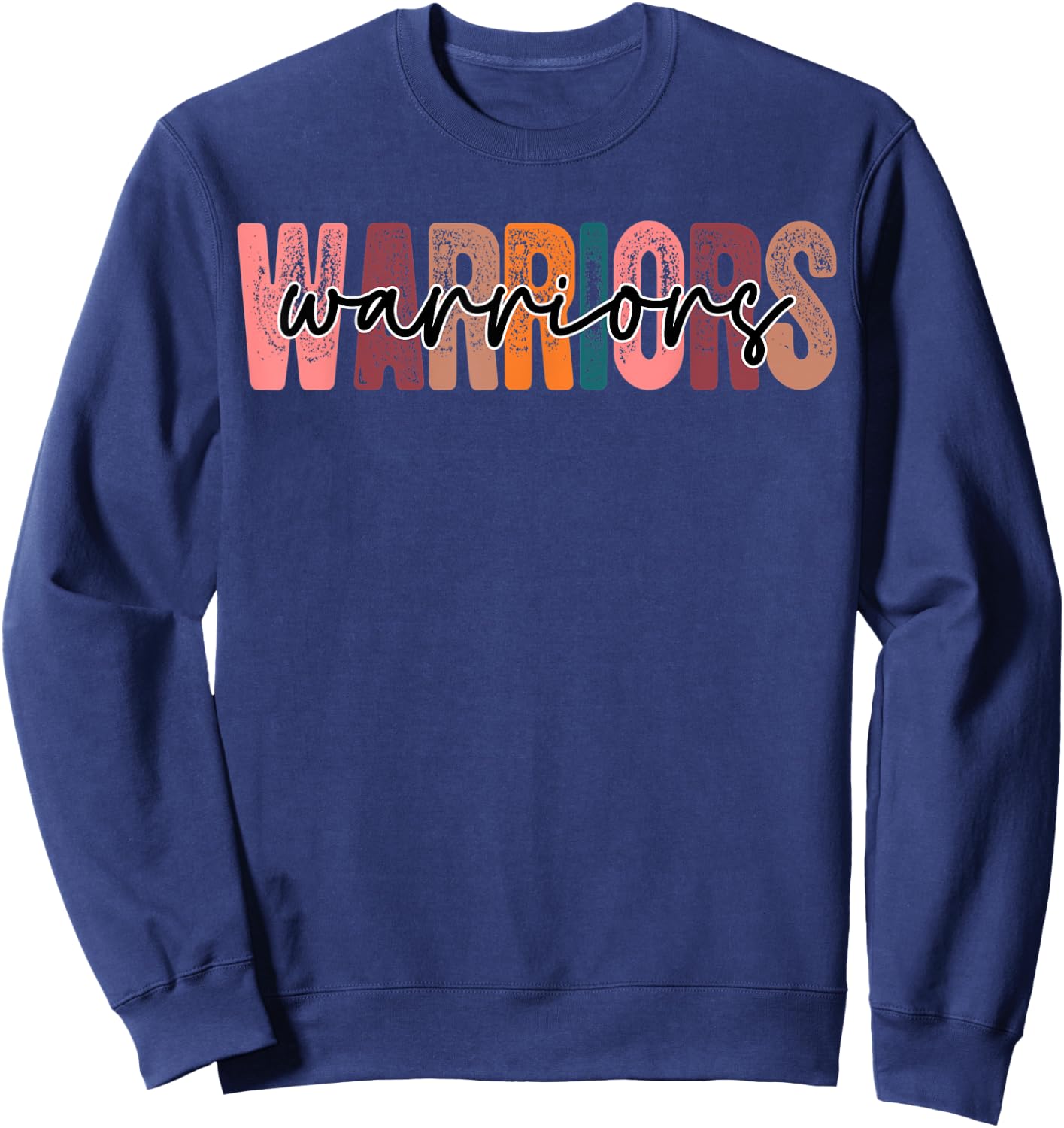 Warriors School Sports Fan Team Spirit Sweatshirt - Sweatshirt | Navy