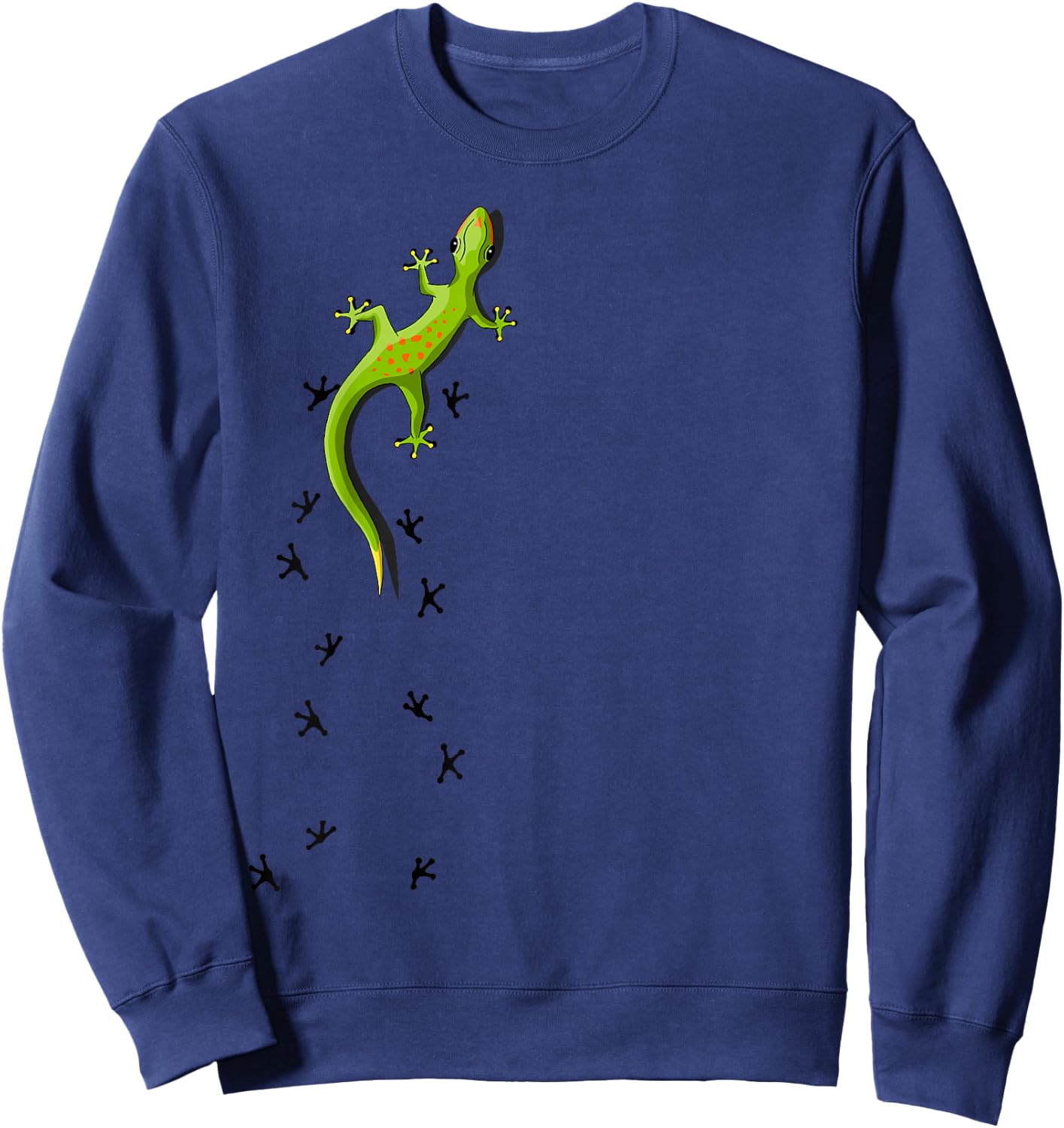 Casual Salamander Reptile with Traces Climbing Gecko Sweatshirt - Sweatshirt | Navy