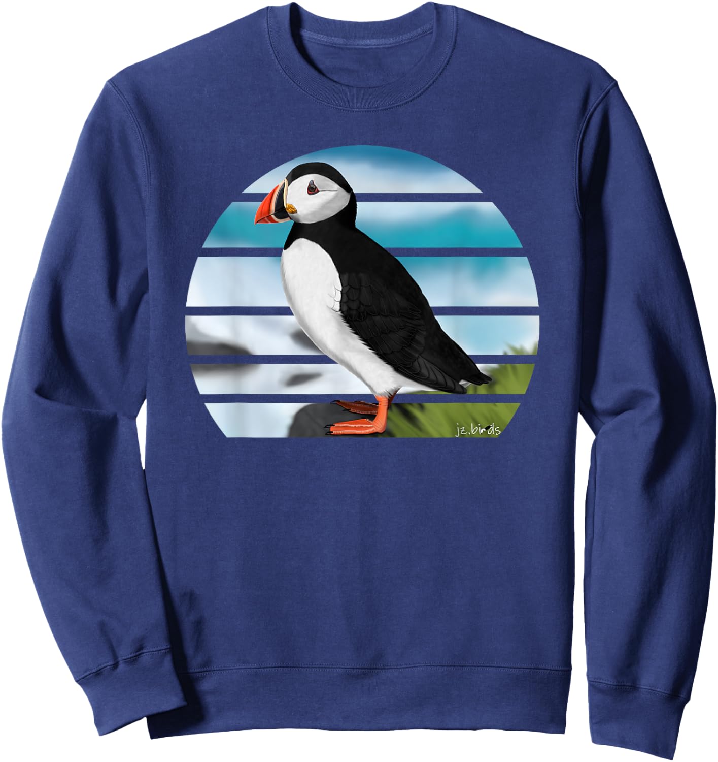 Puffin Bird Birder Ornithologist Biologist Birdwatcher Sweatshirt - Sweatshirt | Navy
