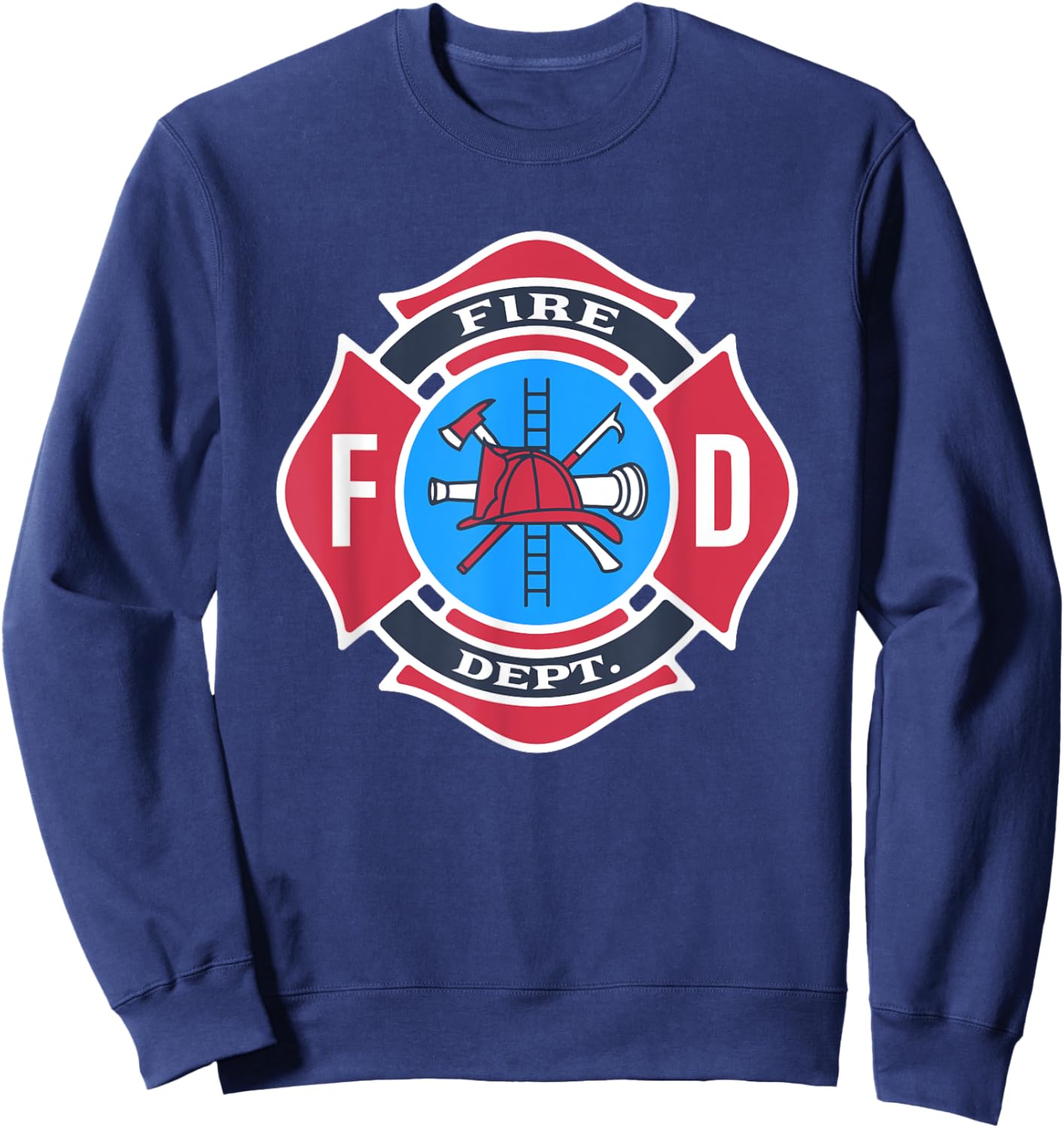 Fire Department Logo Fireman Firefighter Uniform Costume Sweatshirt - Sweatshirt | Navy