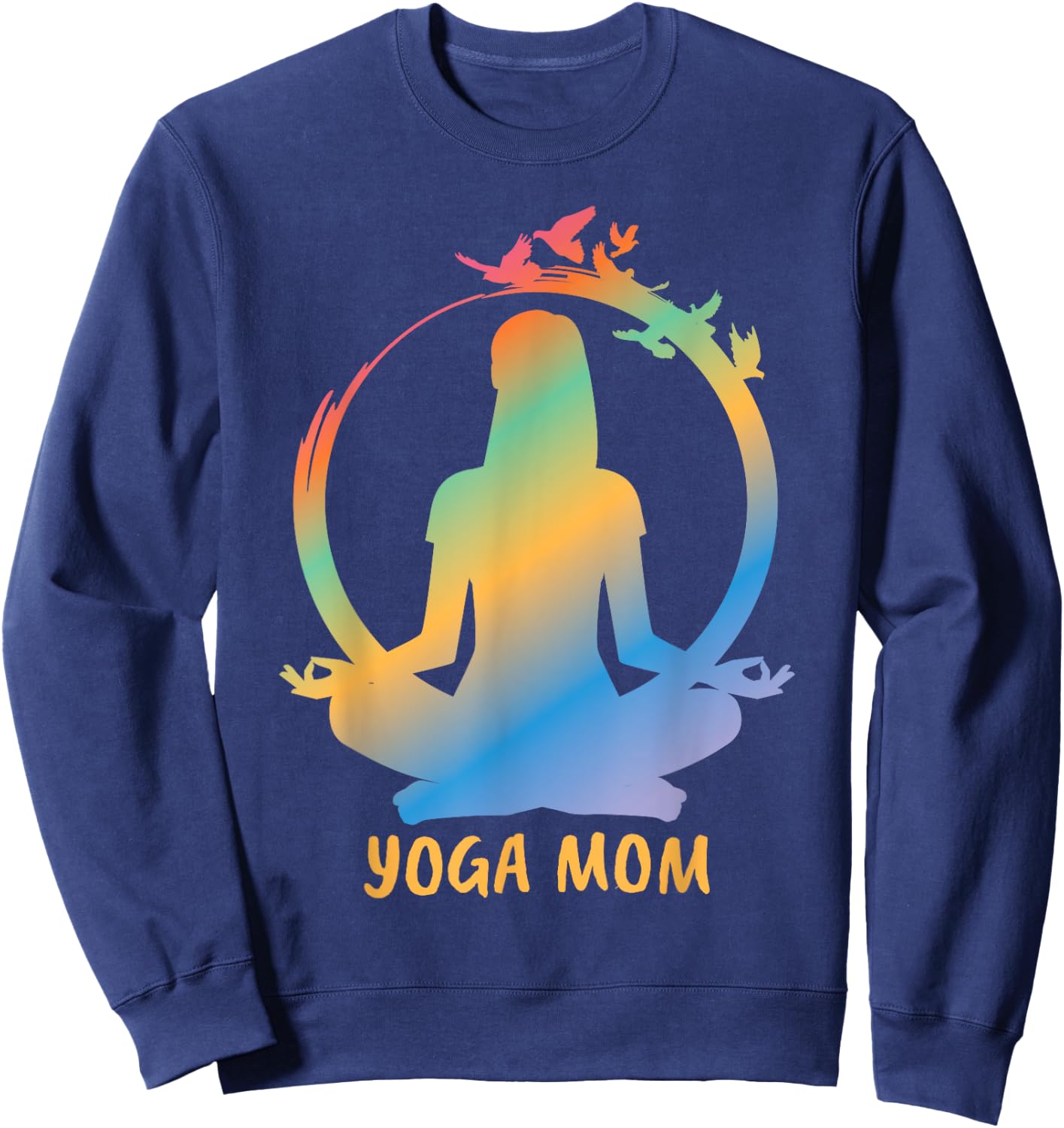 Peaceful Yoga Mom Meditation Mother's Day Gift Sweatshirt - Sweatshirt | Navy