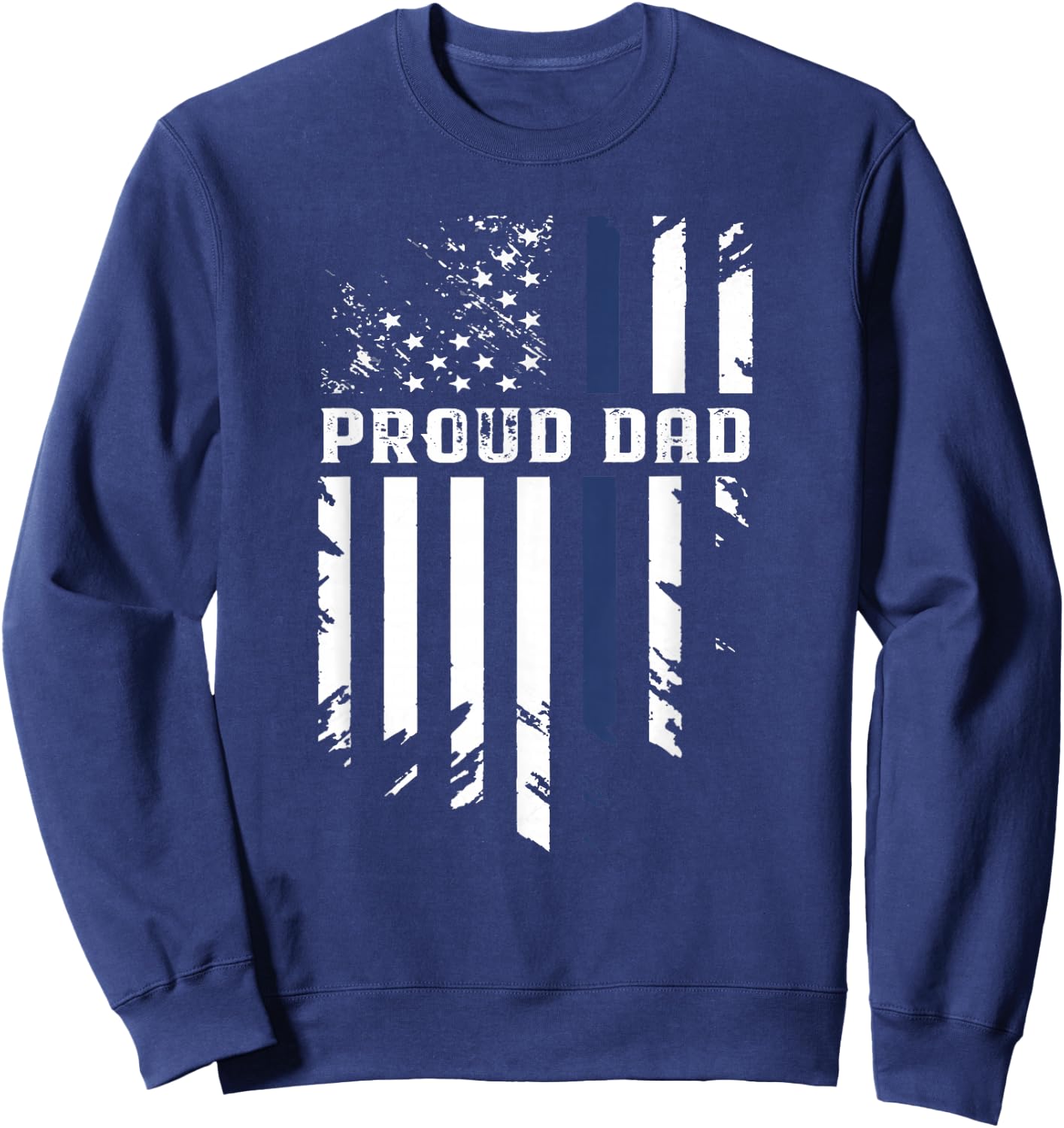 Thin Blue Line Proud Dad Police Family Sweatshirt - Sweatshirt | Navy