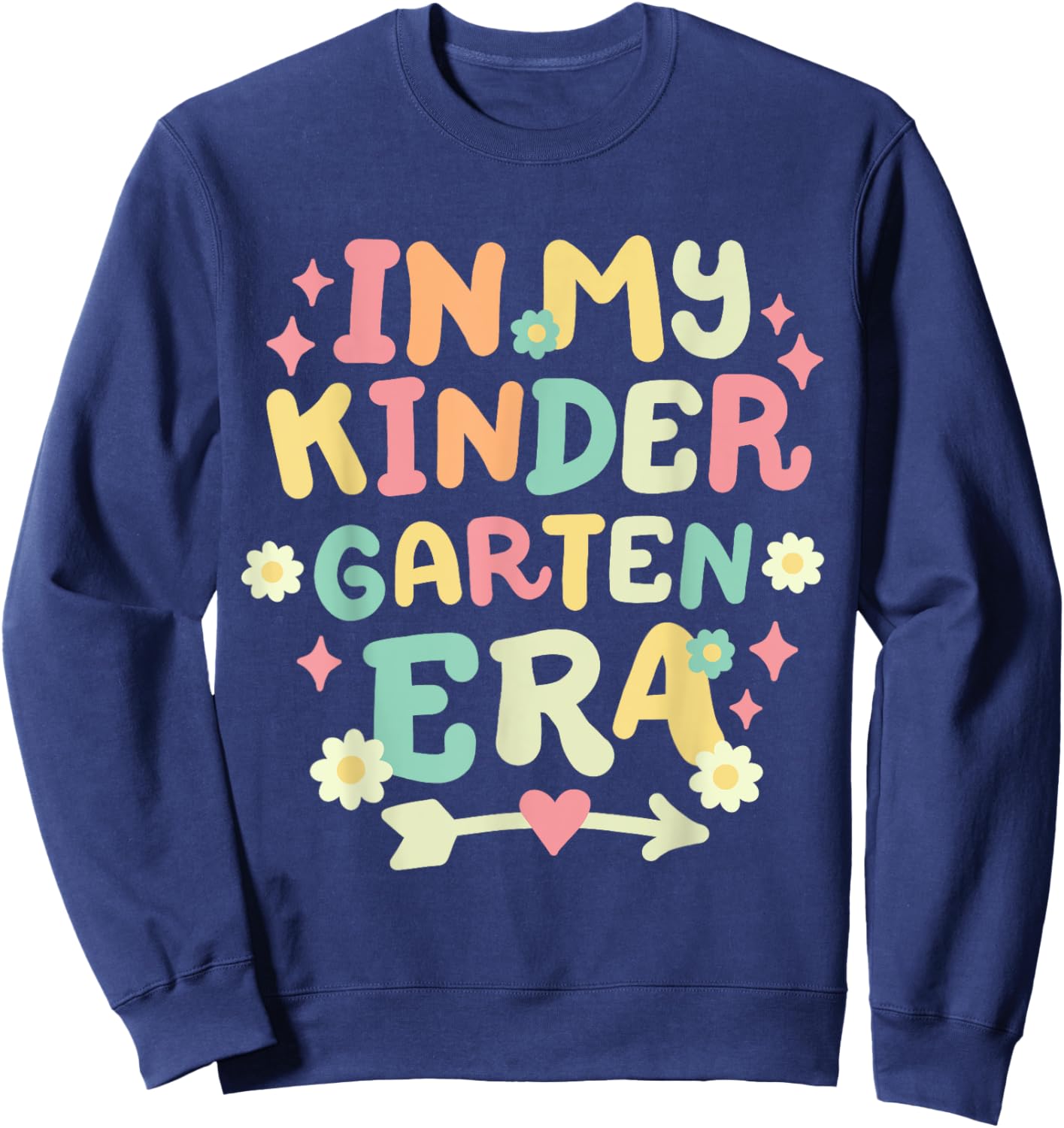 In My Kindergarten Era Retro Groovy Back To School Kids Sweatshirt - Sweatshirt | Navy