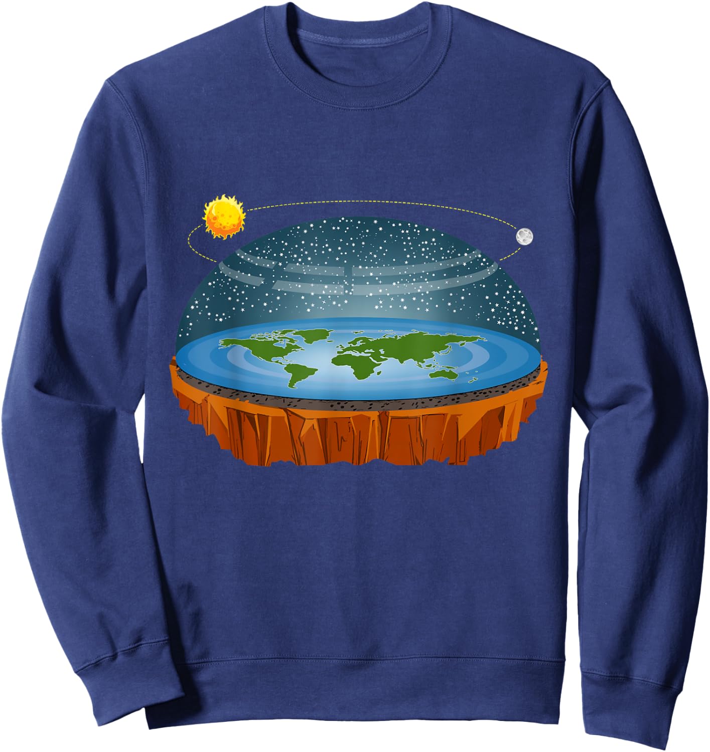 Flat Earth Conspiracy Theory Astrology Gift Sweatshirt - Sweatshirt | Navy