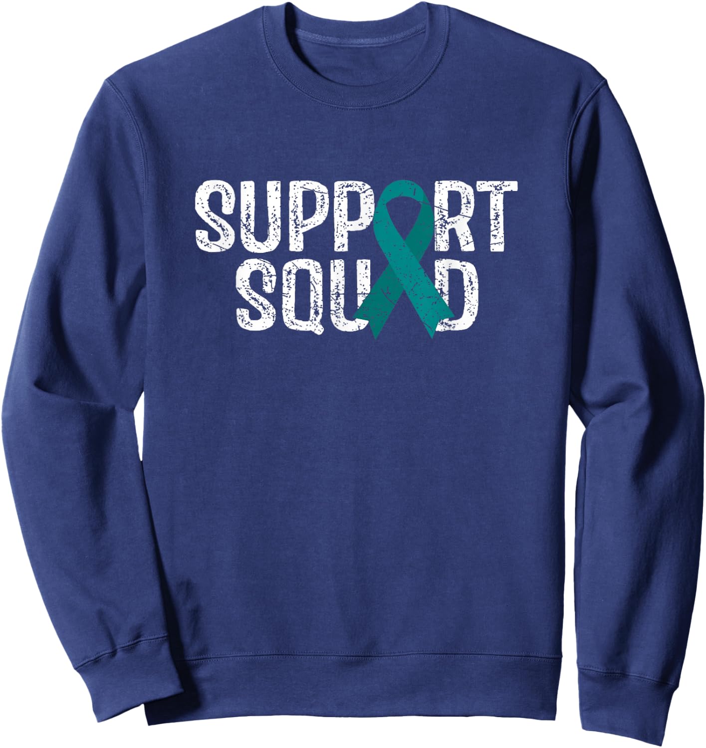 Support Squad Ovarian Cancer Awareness Sweatshirt - Sweatshirt | Navy