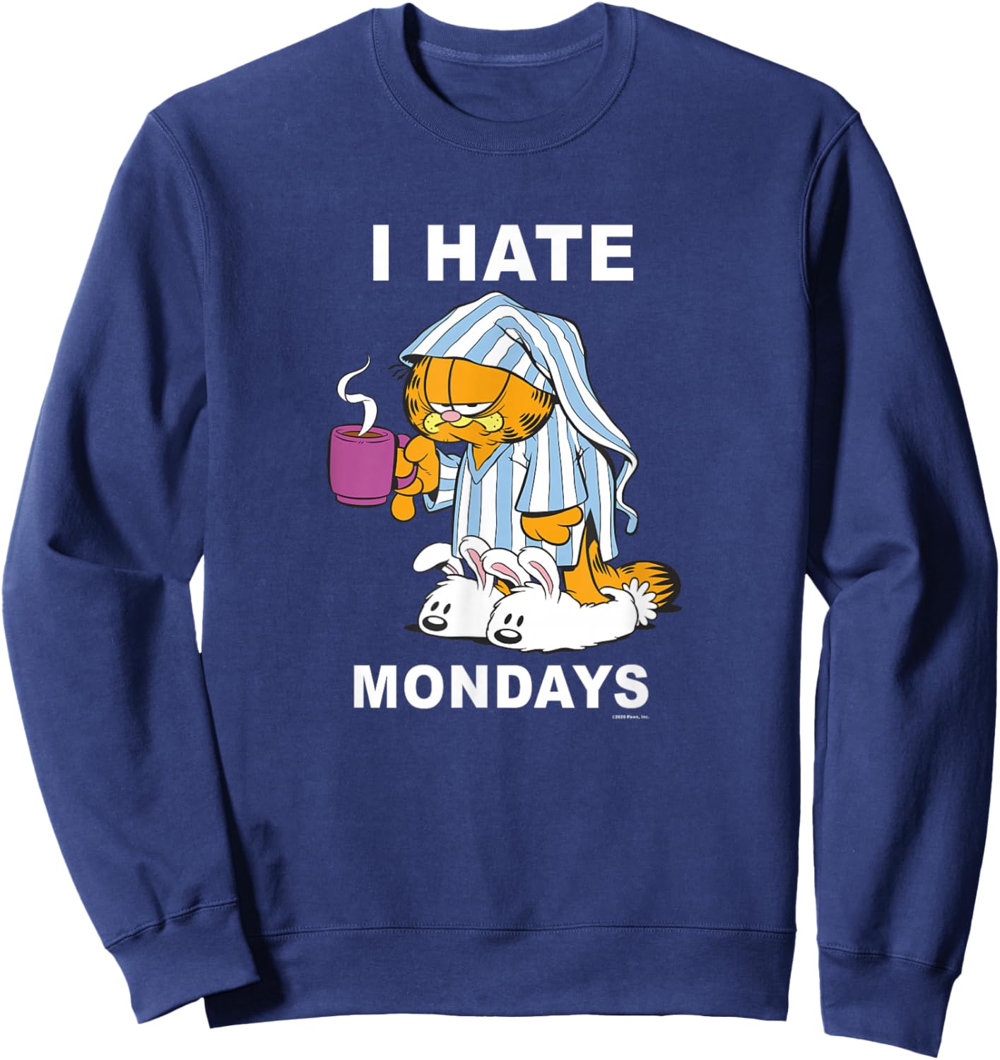 Garfield I Hate Mondays Coffee Garfield Sweatshirt - Sweatshirt | Navy