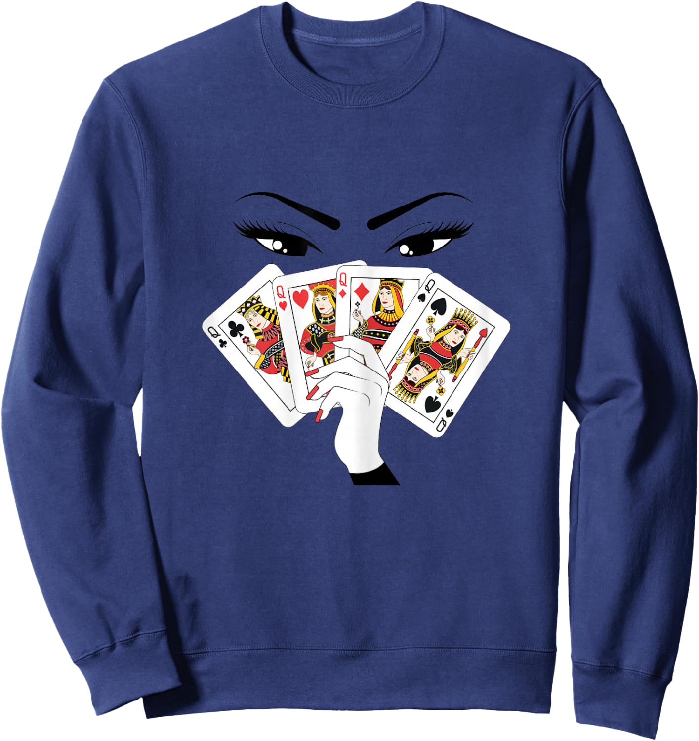All Queens Playing Her Hand Sweatshirt - Sweatshirt | Navy