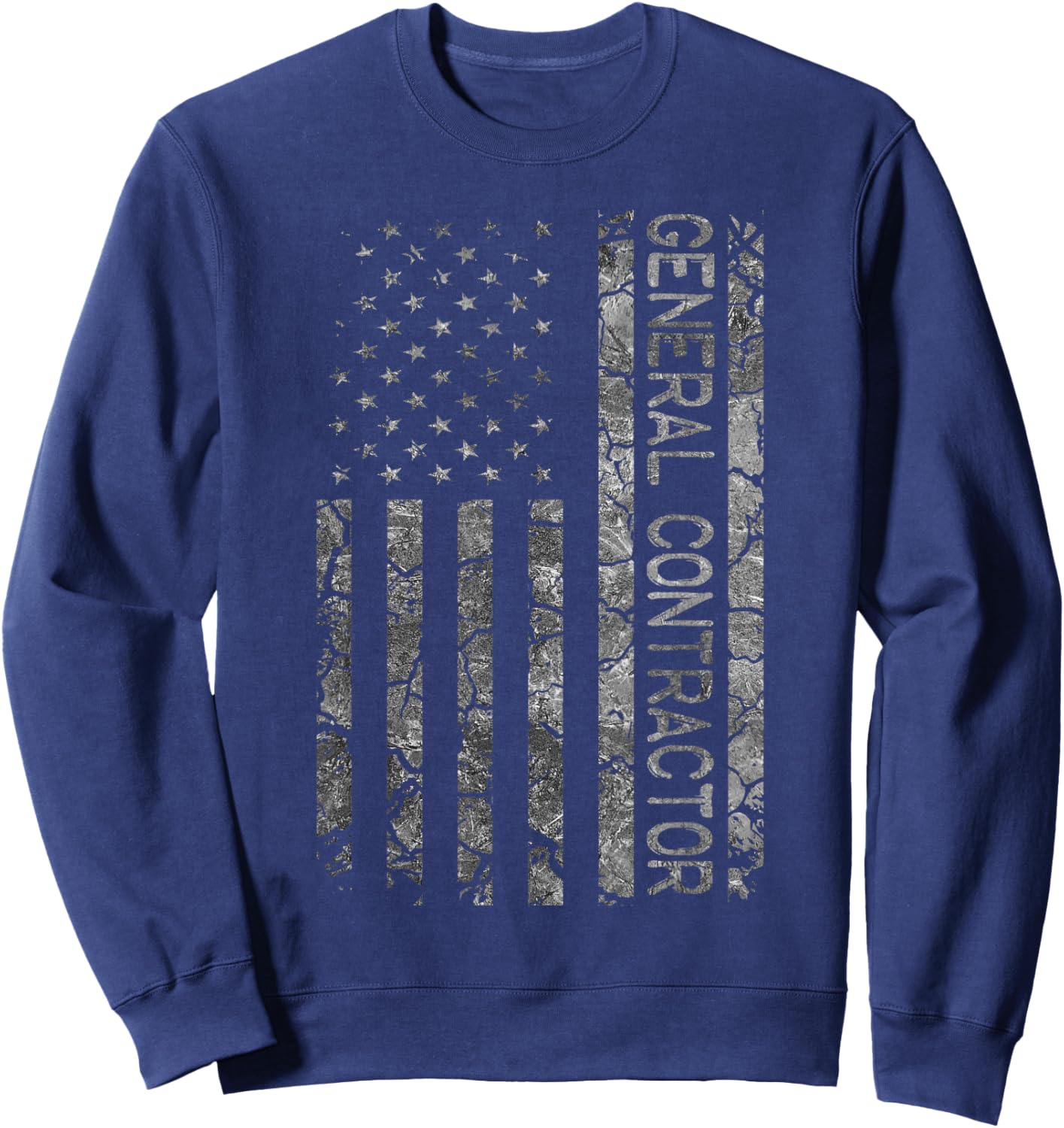 American Flag Job Title Worker Funny General Contractor Women Men Sweatshirt - Sweatshirt | Navy