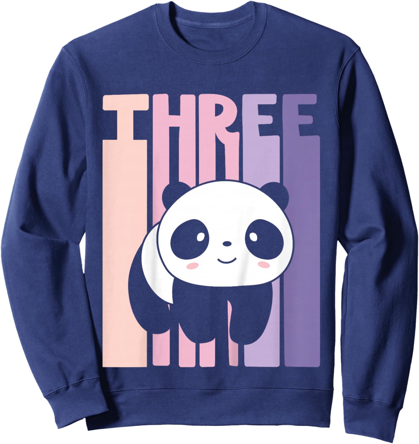 3 Year Old Cute Panda Birthday Girl 3rd B-day Sweatshirt - Sweatshirt | Navy