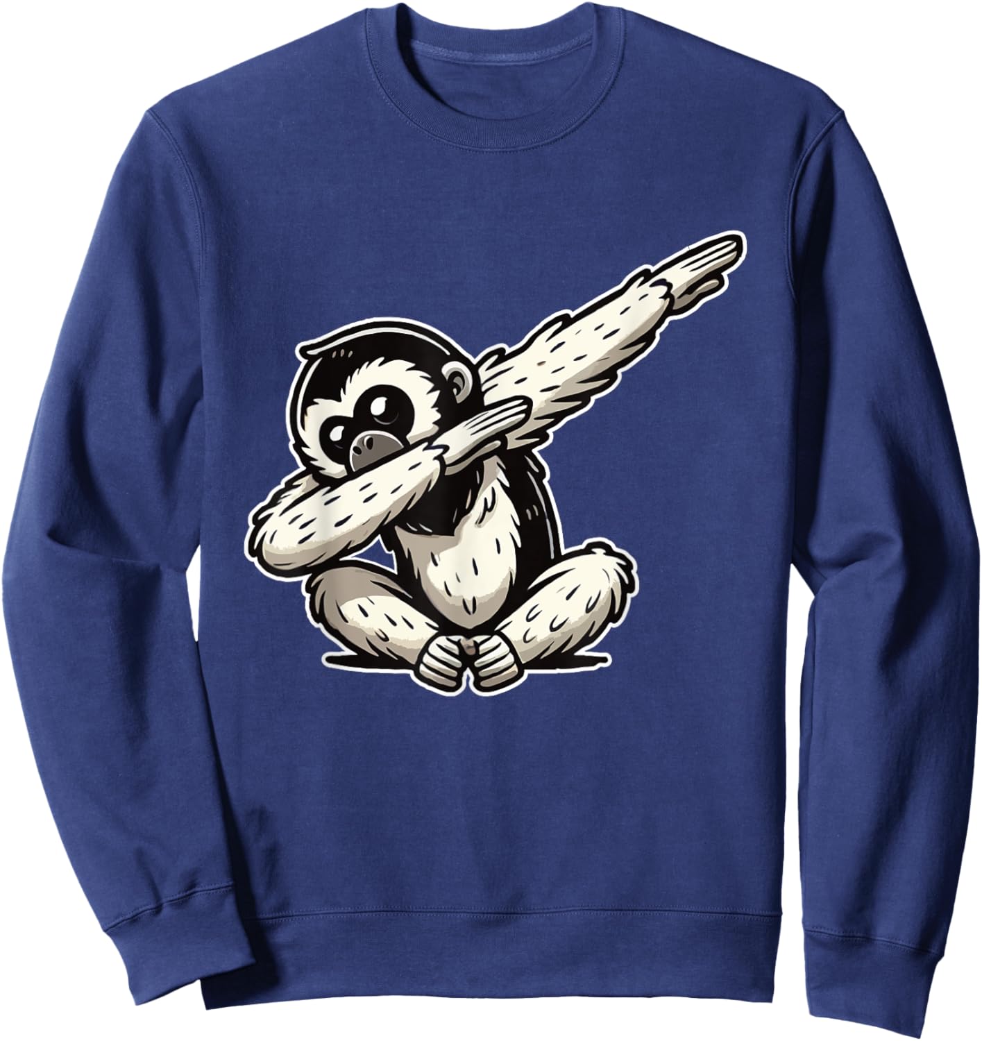 Gibbon Monkeys Funny Gibbon Monkey Sweatshirt - Sweatshirt | Navy