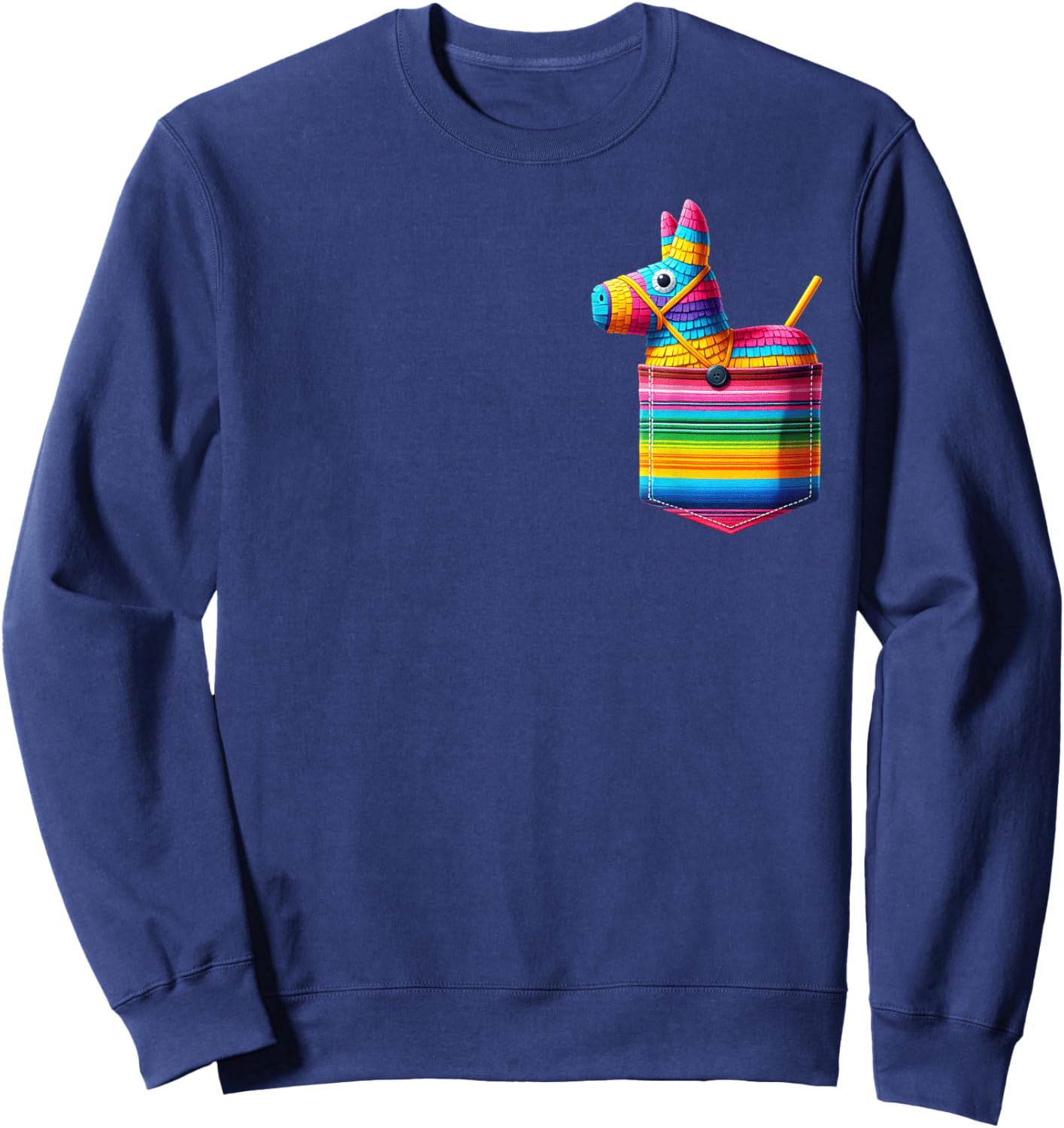 Pocket Pinata Serape Cinco De Mayo Mexican Fiesta Party Kids Sweatshirt - Sweatshirt | Navy