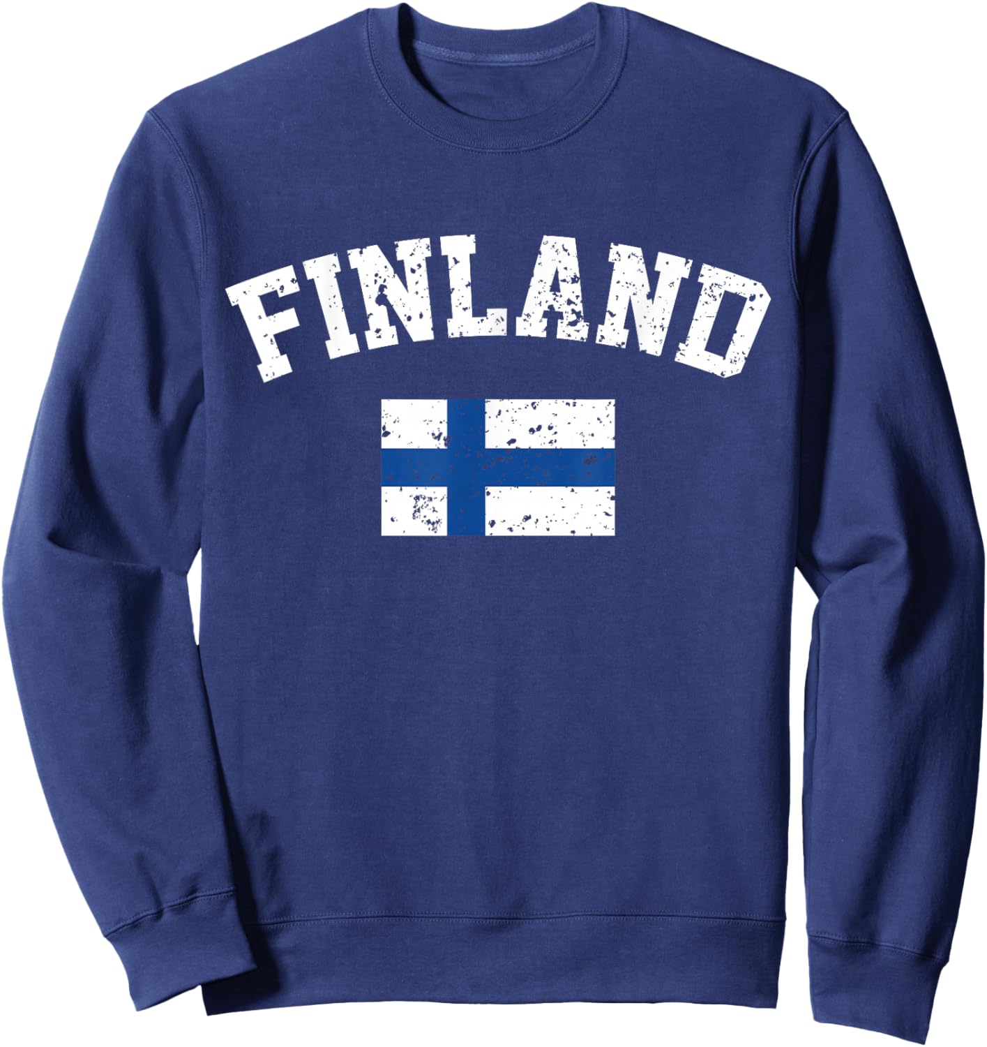 Finnish Flag Tourist Holiday Destination Finland Flag Sweatshirt - Sweatshirt | Navy