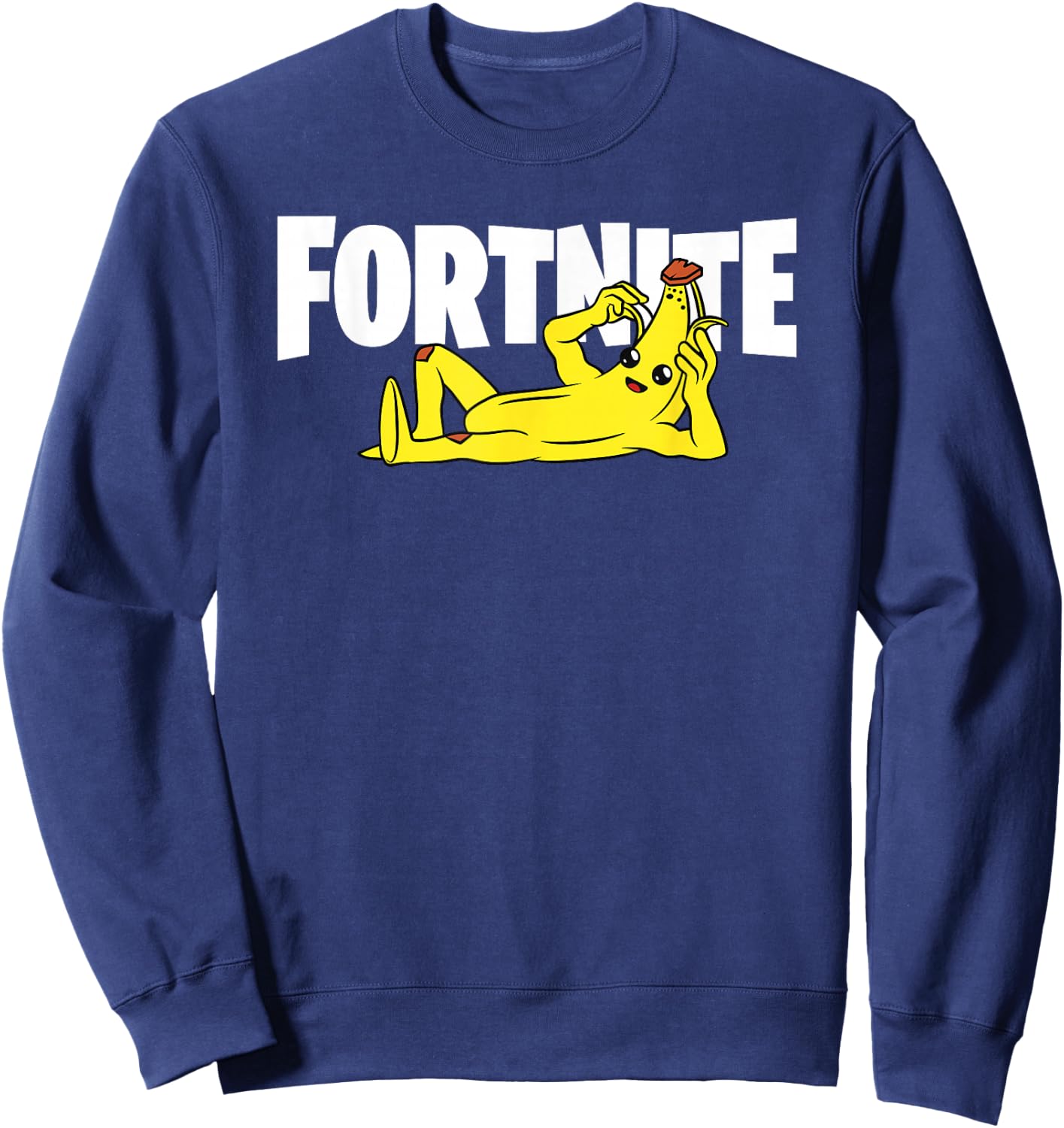Fortnite Banana Lay Down with Title Small Sweatshirt - Sweatshirt | Navy