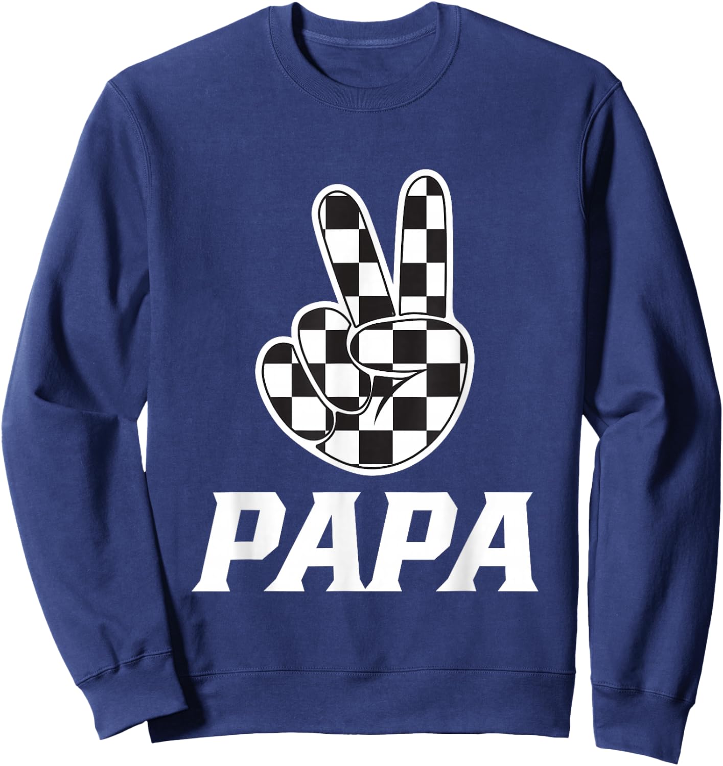 Papa Birthday Party Car Race Family Matching Pit Car Racing Sweatshirt - Sweatshirt | Navy
