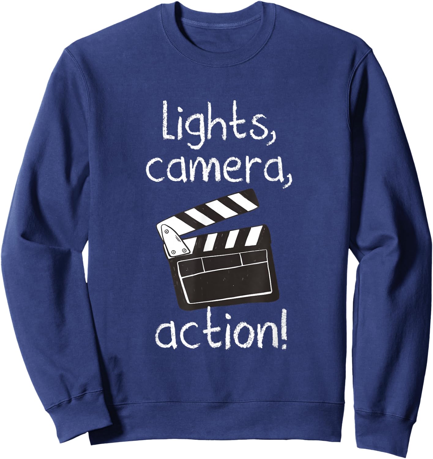 Lights Camera Action Movie Director Movie Clapper Board Gift Sweatshirt - Sweatshirt | Navy