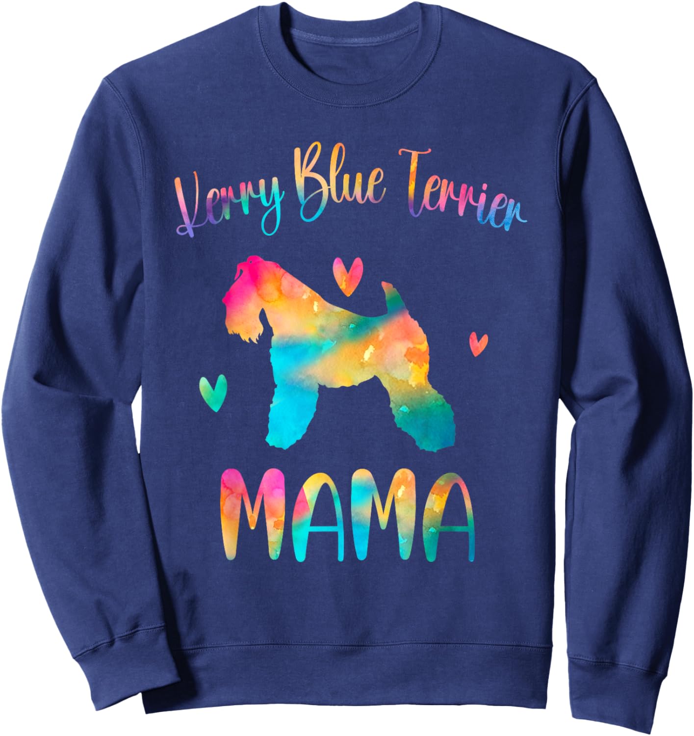 Kerry Blue Terrier Mama Colorful Kerry Blue Terrier Dog Mom Men Women Girls Kids Sweatshirt - Sweatshirt | Navy