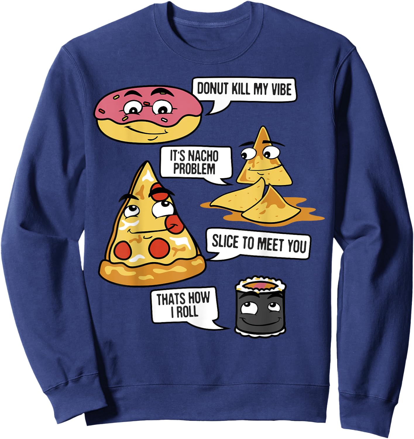 Food Fight Puns Sweatshirt - Sweatshirt | Navy