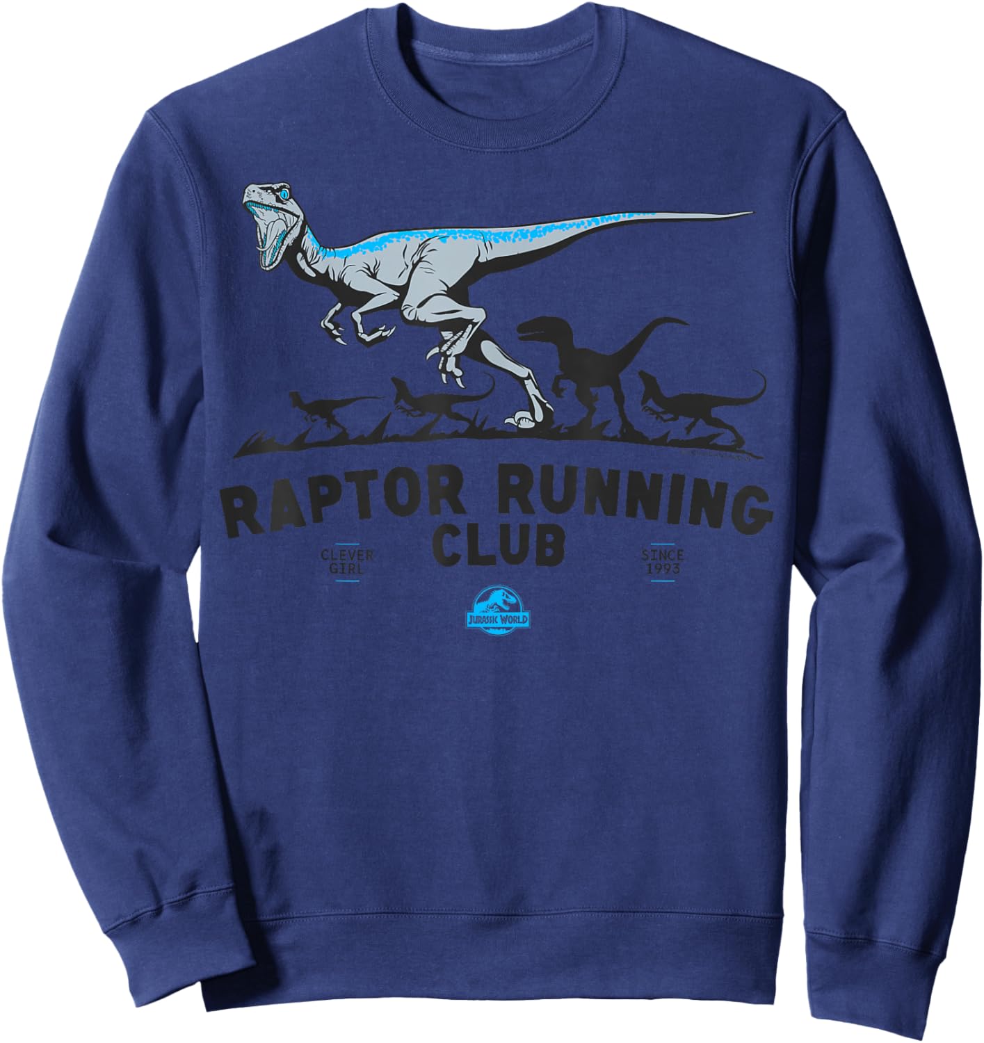 Jurassic World Boys' Raptor Running Club , Grey, Small Sweatshirt - Sweatshirt | Navy