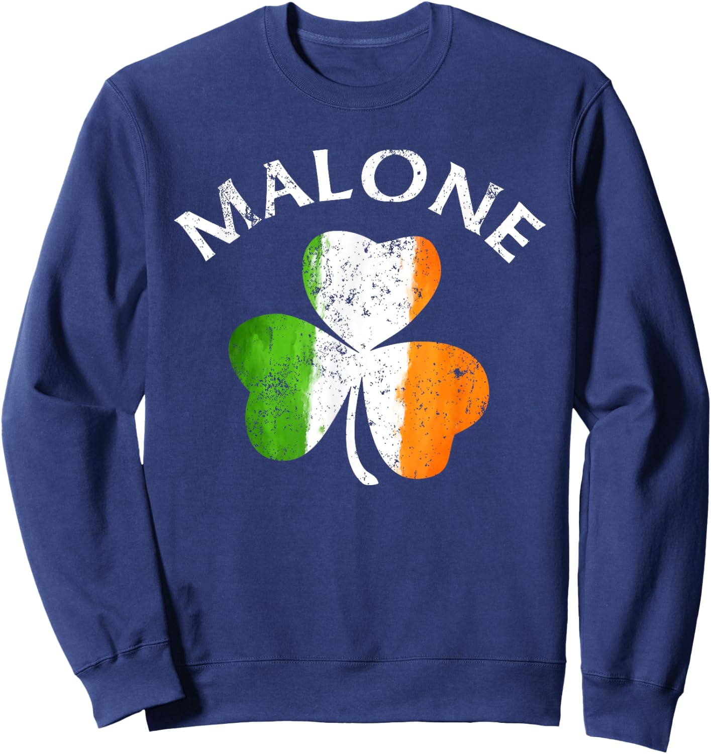 Malone Shirt Irish Shamrock St Patricks Day Sweatshirt - Sweatshirt | Navy