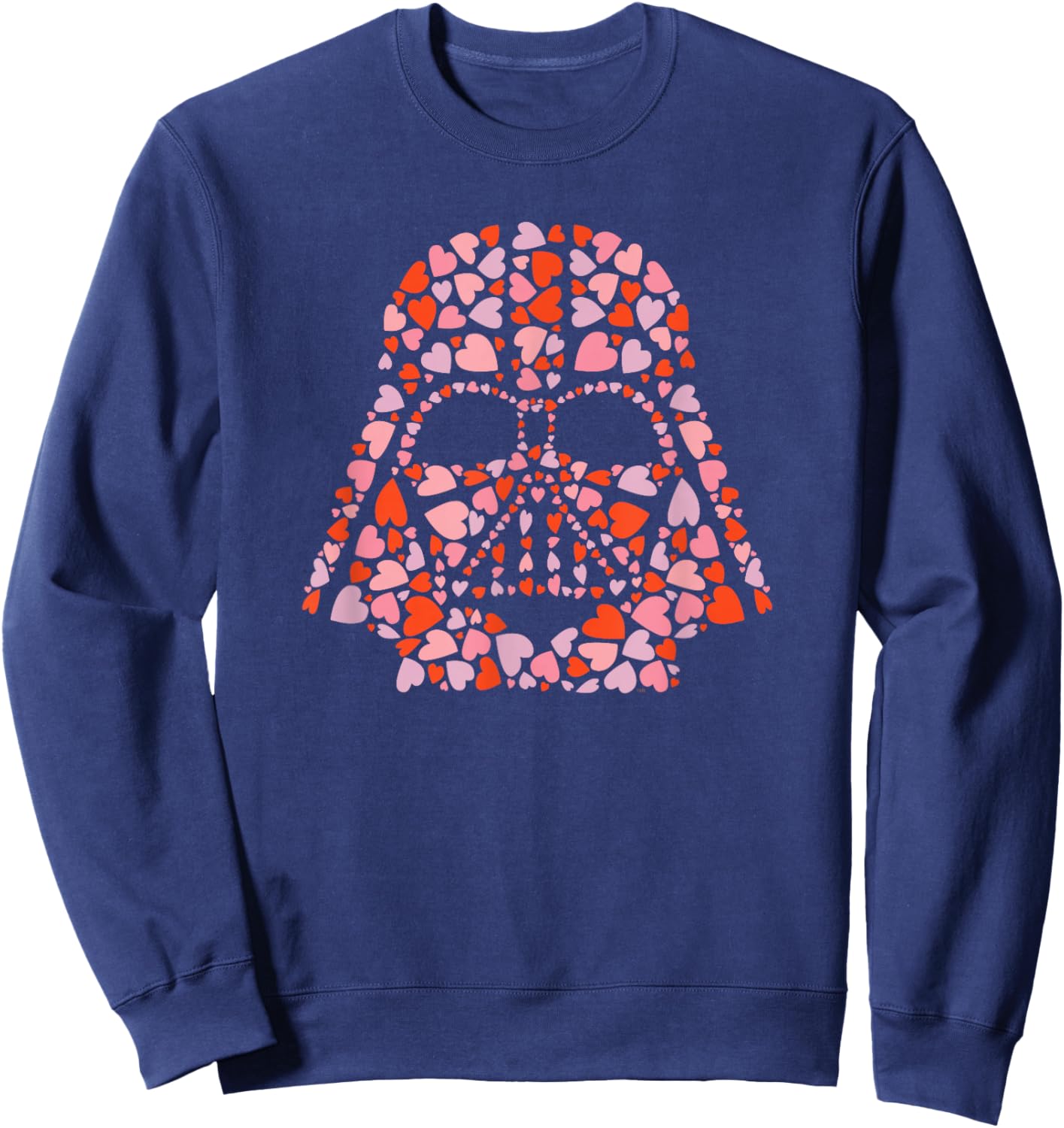 Star Wars Valentine’s Day Darth Vader Helmet Love Hearts Sweatshirt - Sweatshirt | Navy