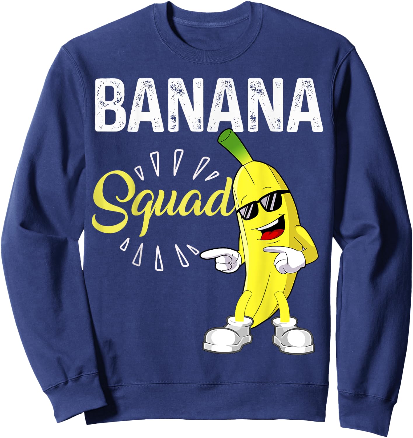 Funny Banana Squad Halloween Costume Banana Sunglusses Team Sweatshirt - Sweatshirt | Navy