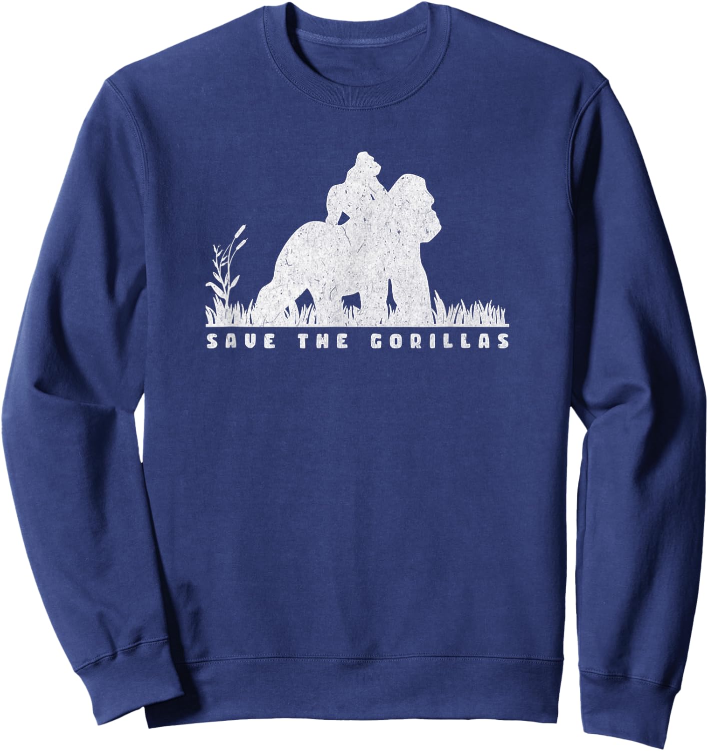 Save the Gorillas - Mama & Baby Gorilla Sweatshirt - Sweatshirt | Navy