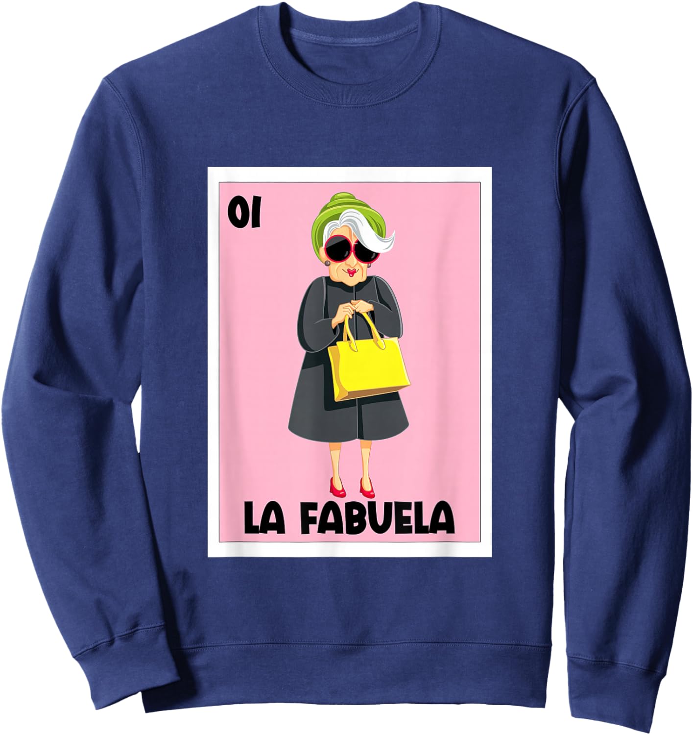 La Fabuela Mexican Bingo Card Game Spanish Grandma Abuela Sweatshirt - Sweatshirt | Navy