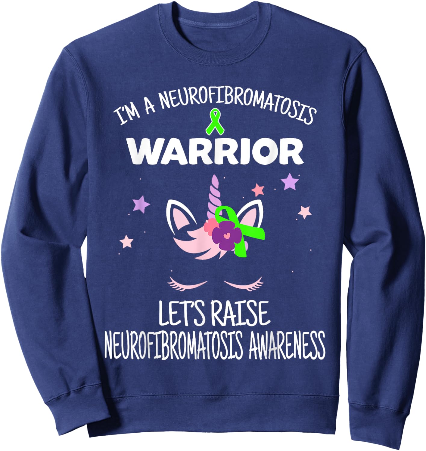 Unicorn Neurofibromatosis Awareness Gift, Neurofibromatosis Sweatshirt - Sweatshirt | Navy